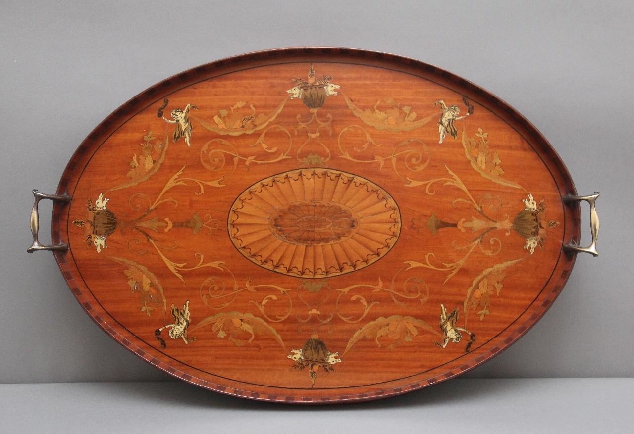19th Century Inlaid Satinwood Tray (1 of 11)