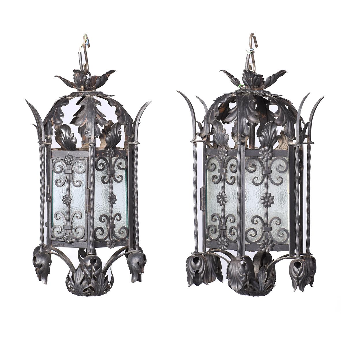 Pair of Blacksmith Made Lanterns (1 of 7)