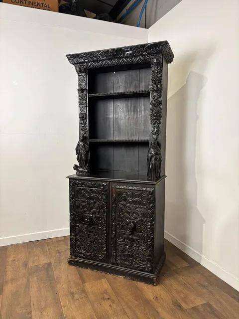 Antique Continental Heavily Carved Open Bookcase (1 of 16) Antique Continental Heavily Carved Open Bookcase (1 of 16)