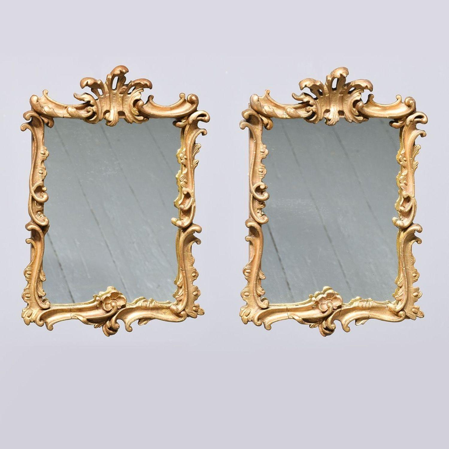 Pair Of Mid-victorian Small Rococo Gilt Framed Mirrors (1 of 10) Pair Of Mid-victorian Small Rococo Gilt Framed Mirrors (1 of 10)