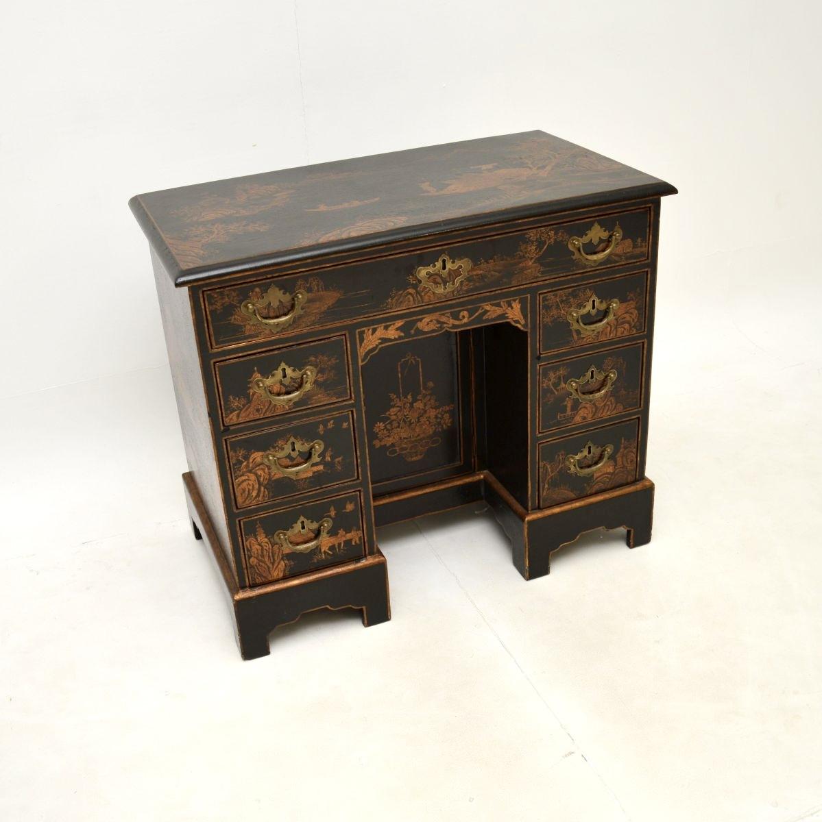 Lacquered Chinoiserie Kneehole Desk (1 of 13) Lacquered Chinoiserie Kneehole Desk (1 of 13)