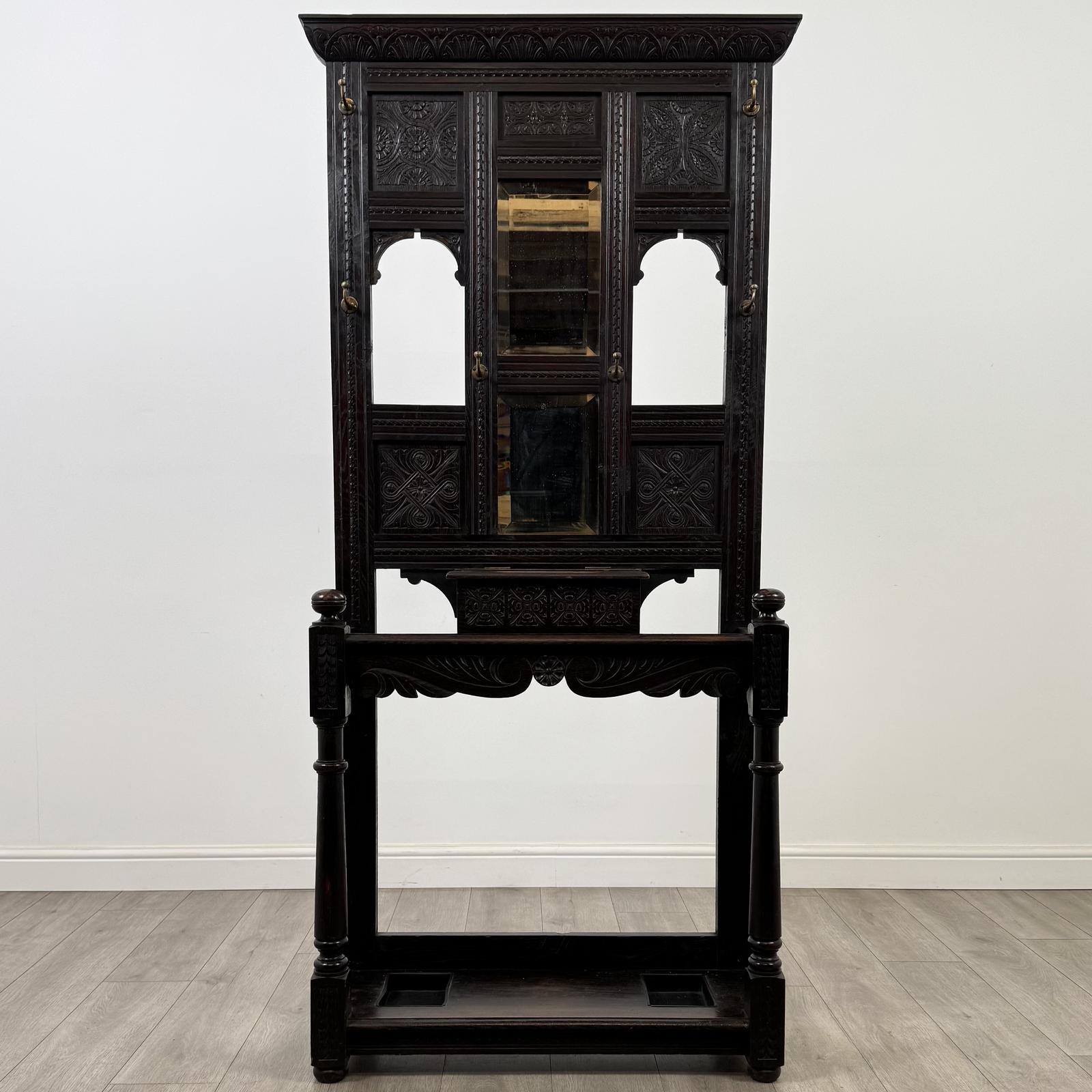 Antique 19th Century Carved Victorian Hall Stand in Oak (1 of 11) Antique 19th Century Carved Victorian Hall Stand in Oak (1 of 11)