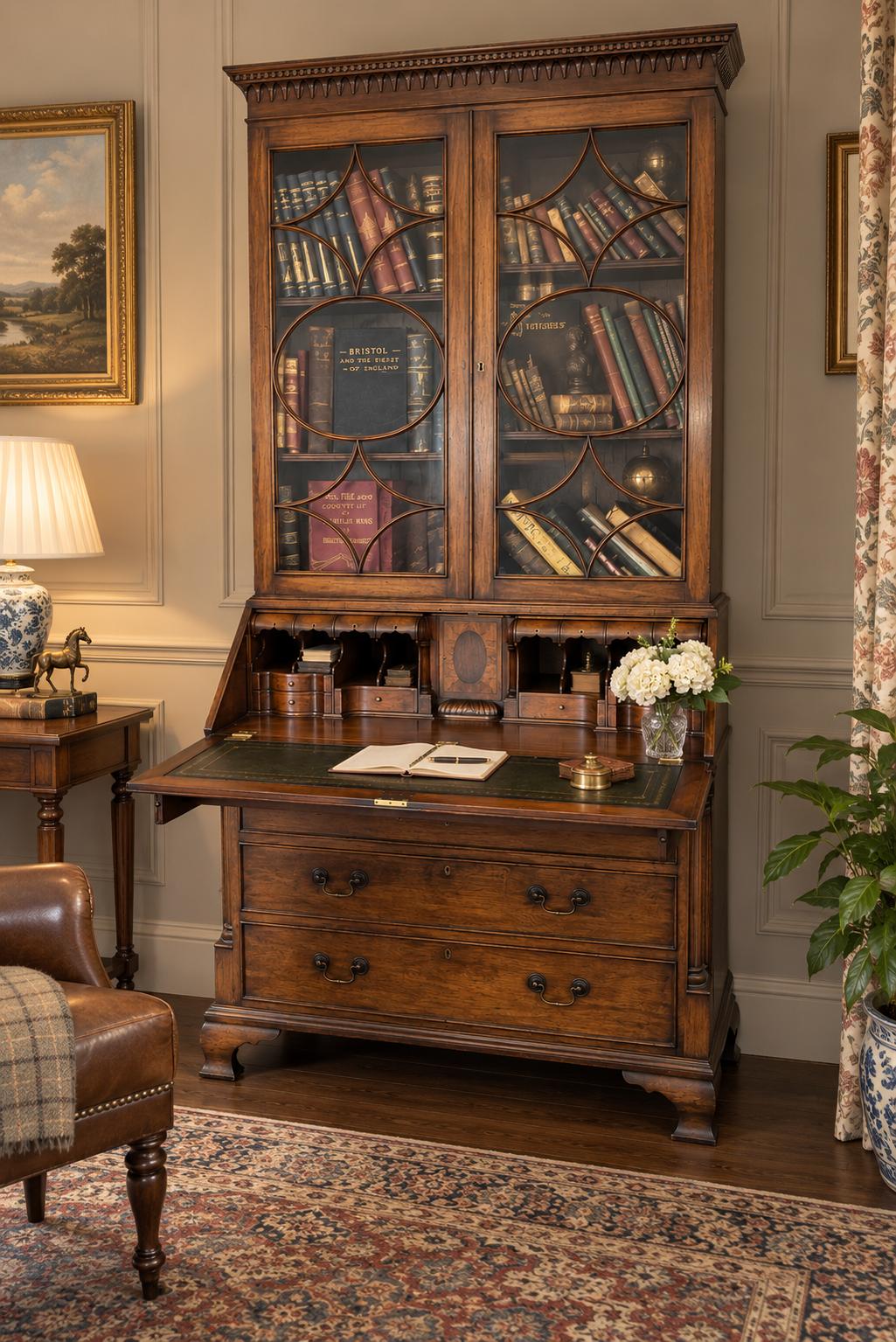 Georgian Style Mahogany Bureau Bookcase (1 of 11) Georgian Style Mahogany Bureau Bookcase (1 of 11)