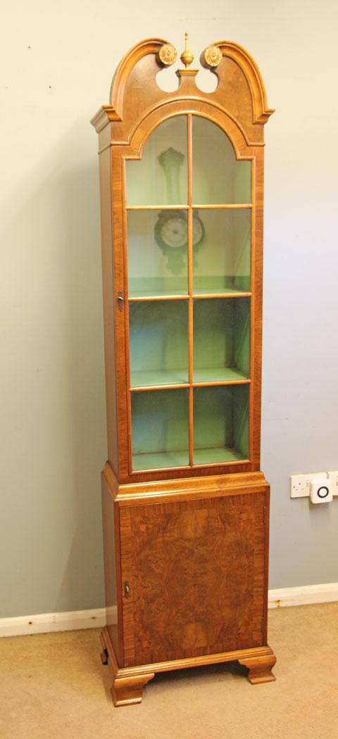 Georgian Style Walnut Cabinet Bookcase (1 of 13)