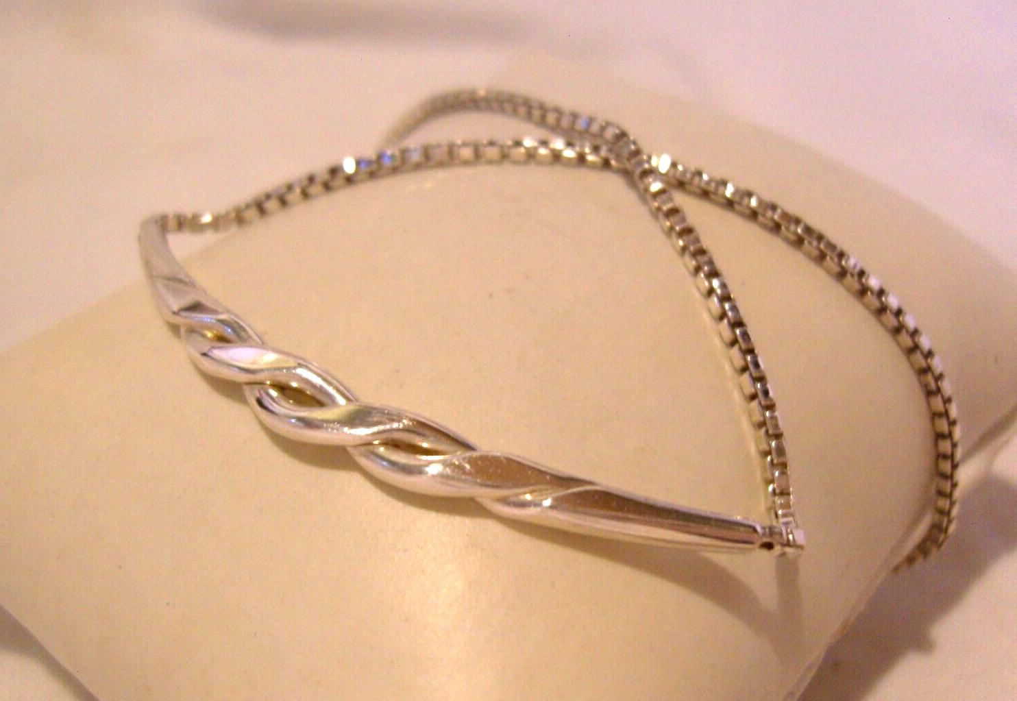 Sterling Silver Necklace 1988 German Vintage Fancy Choker Necklace 15" Length (1 of 11)