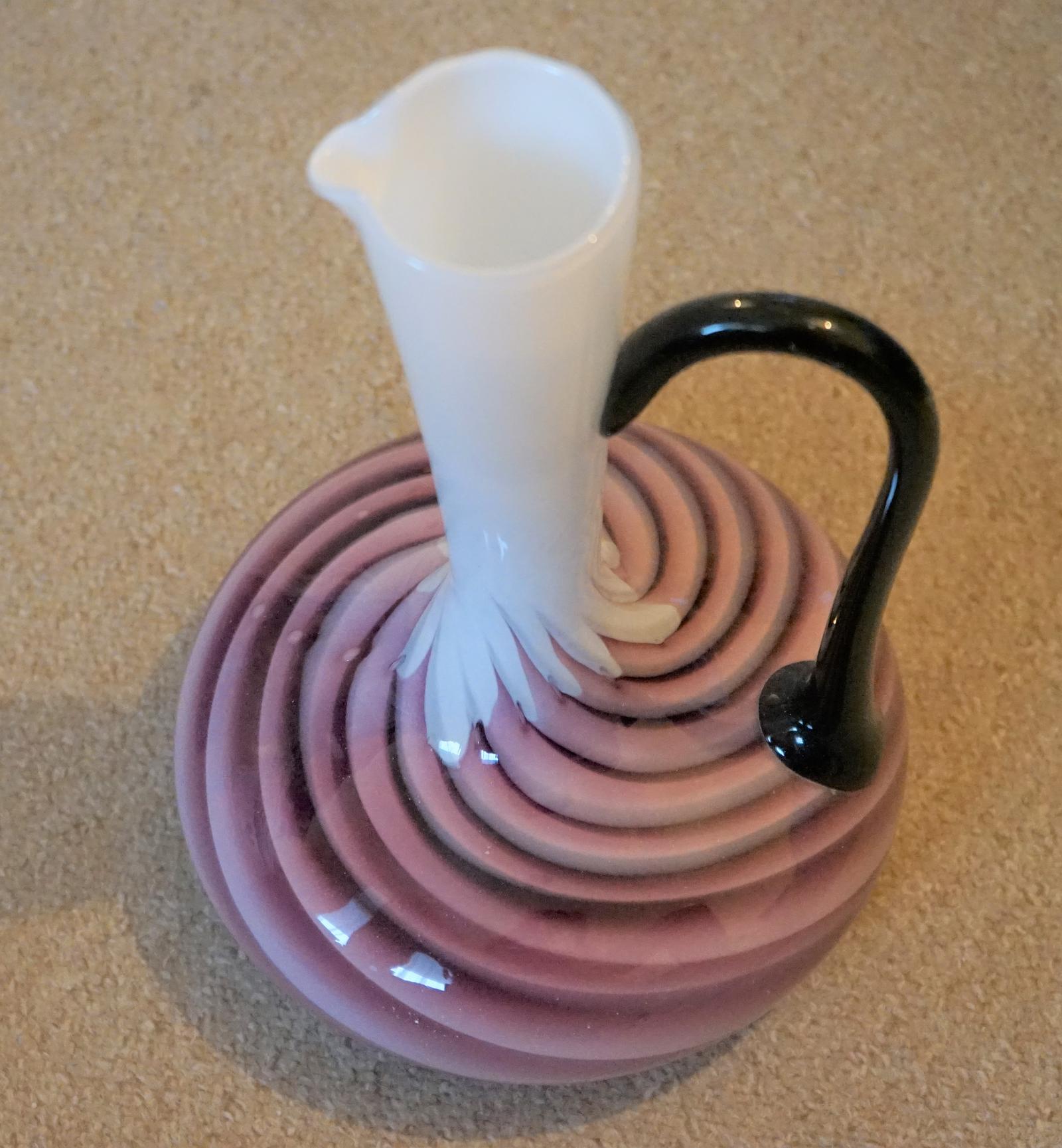 Tall Vintage Empoli Opaline Italian Glass Jug / Vase (1 of 10)