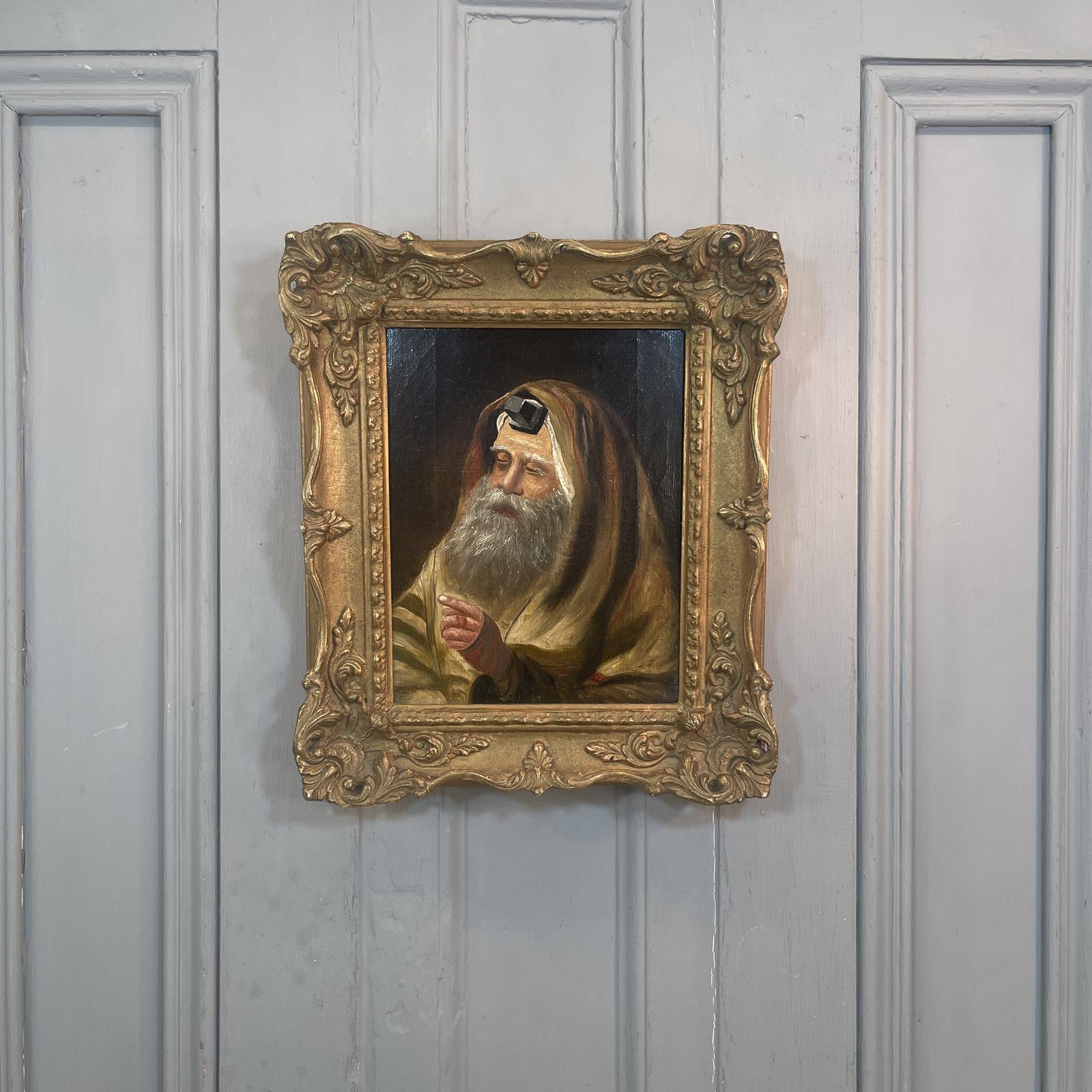 Antique Continental Oil Painting Portrait of Jewish Rabbi (1 of 10)