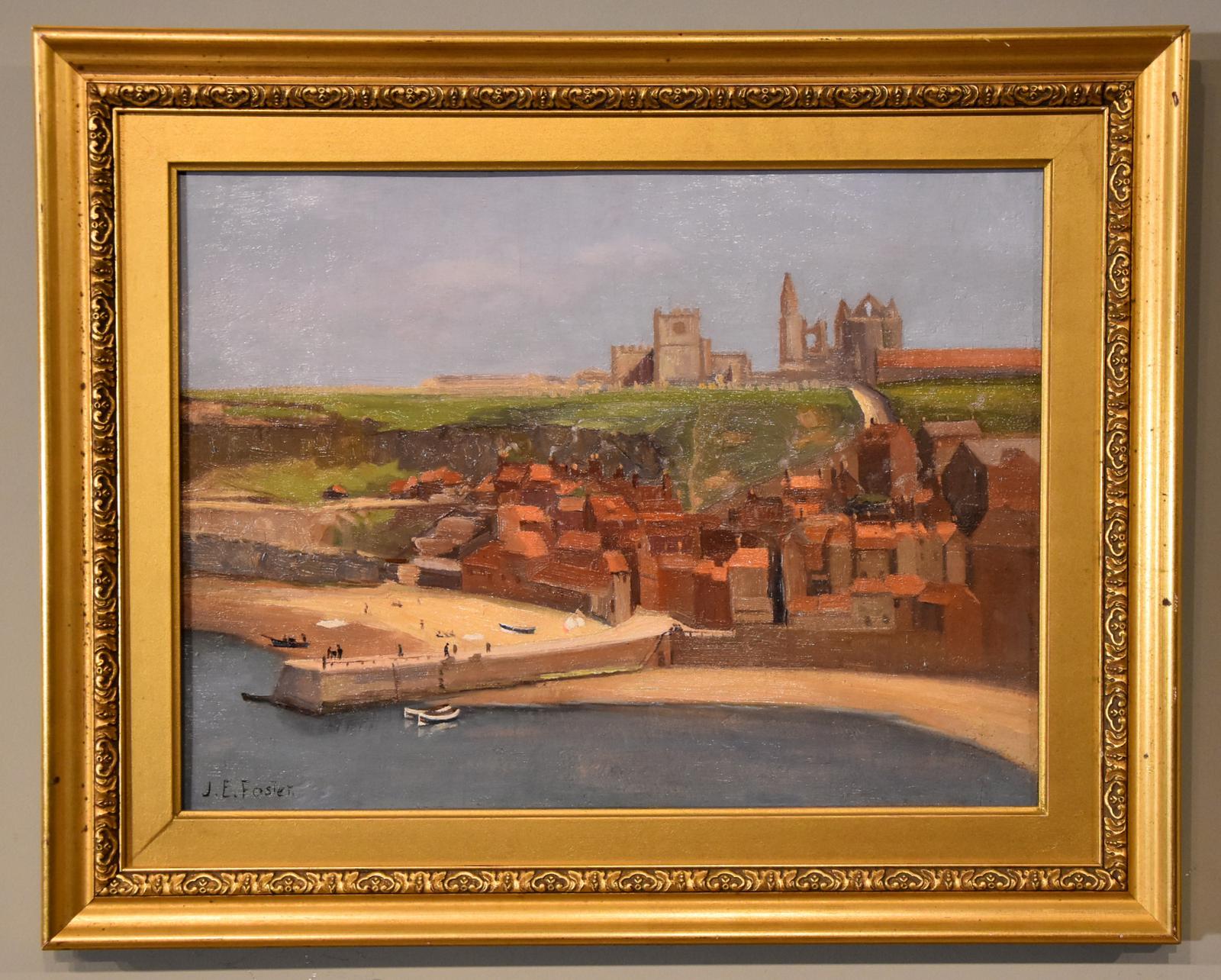 Oil Painting Pair by John Ernest Foster "Whitby Quay" (1 of 6)