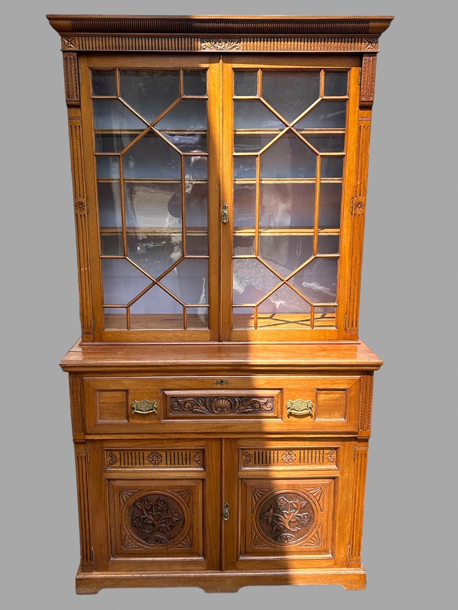 Early 20th Century Mahogany Secretaire Bookcase (1 of 8)