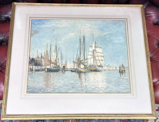 Original Framed Maritime Watercolour, "The Zattere, Venice" by Artist Sir David Murray (1 of 3) Original Framed Maritime Watercolour, "The Zattere, Venice" by Artist Sir David Murray (1 of 3)