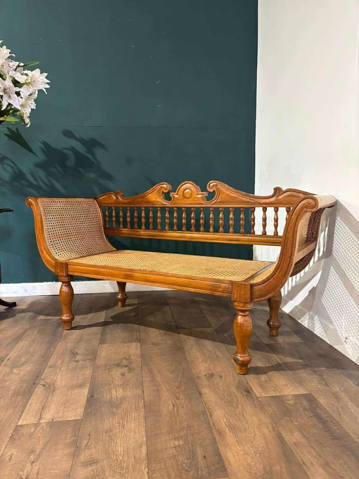 Exquisite Anglo-Indian Bergère Settee (1 of 16)