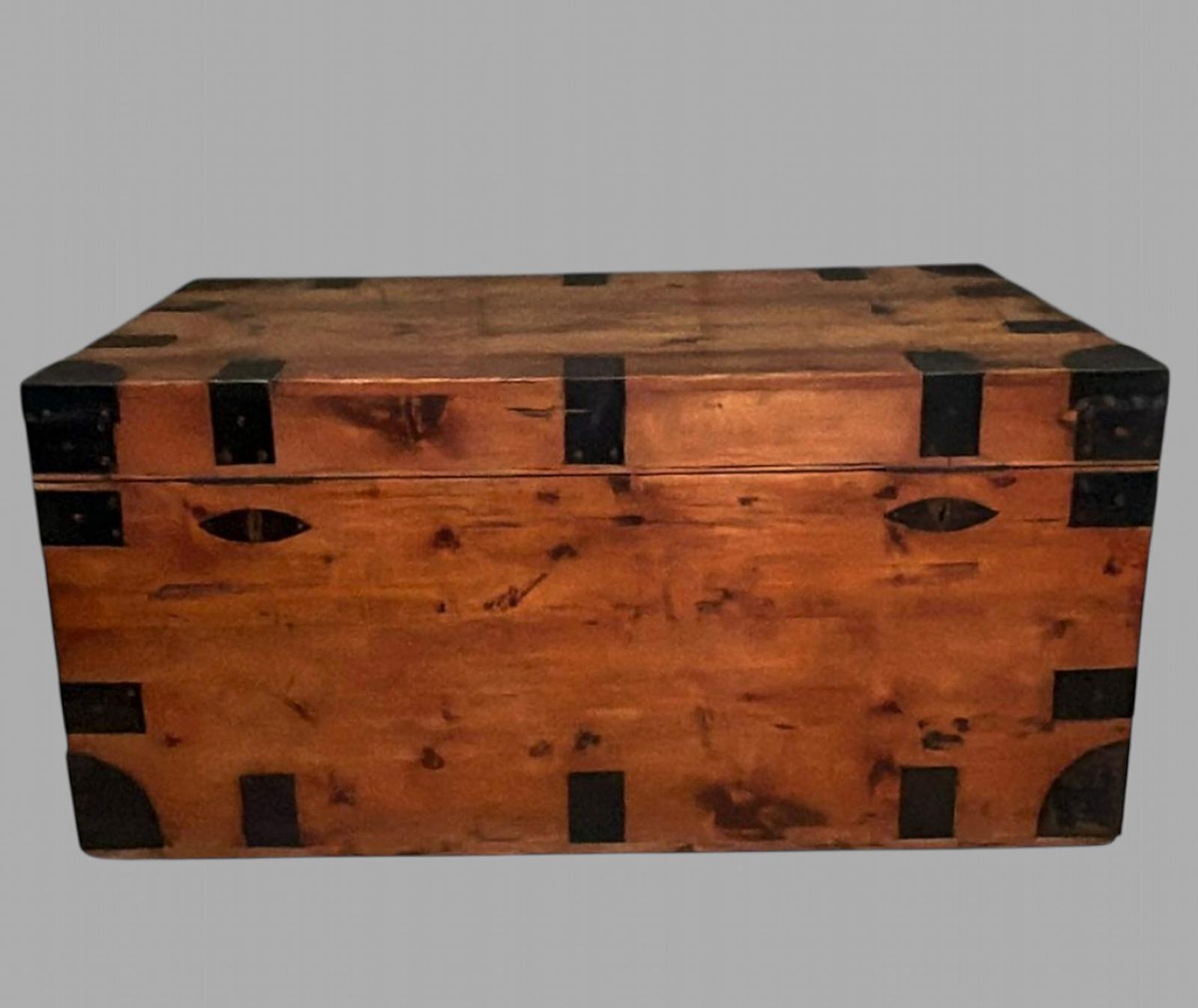 A Pine and Wrought Iron Trunk (1 of 7)