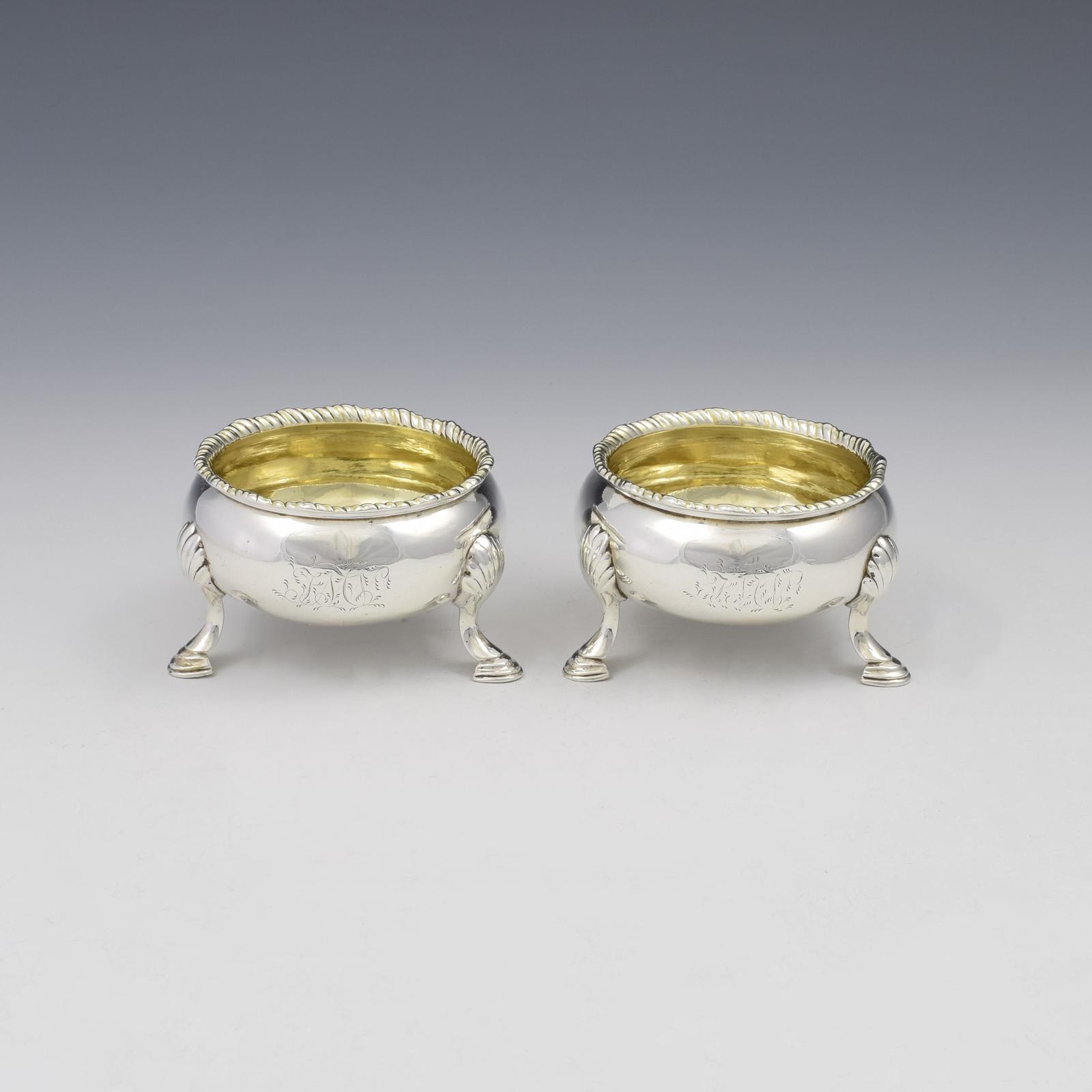 Pair of George II Silver Cauldron Salts David Hennell I 1750 (1 of 7) Pair of George II Silver Cauldron Salts David Hennell I 1750 (1 of 7)