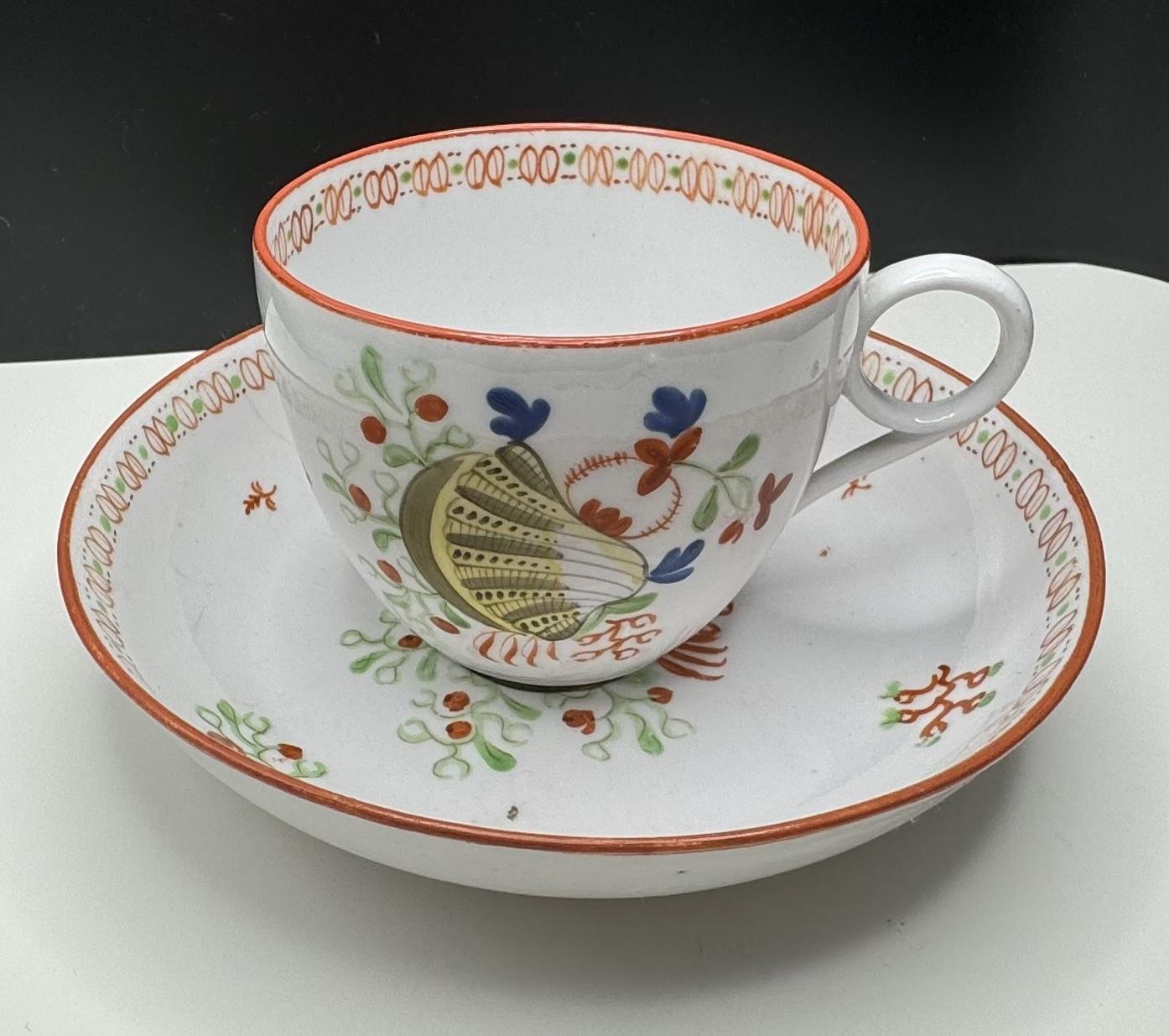 Joseph Machin Shell Pattern Tea Cup & Saucer c.1815 (1 of 4)