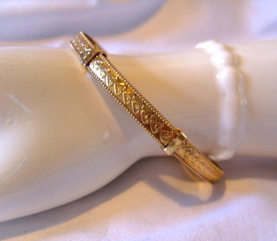 Bangle 9ct Rose Rolled Goldvintage 1940s Love Heart Expandable Bracelet 7"L (1 of 6) Bangle 9ct Rose Rolled Goldvintage 1940s Love Heart Expandable Bracelet 7"L (1 of 6)
