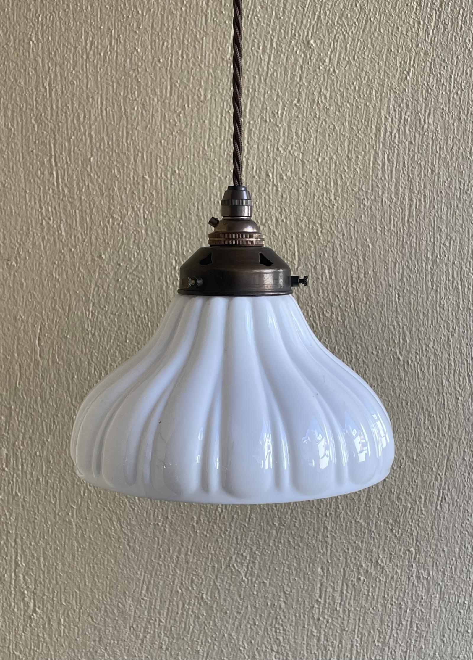 1930s Milk Glass Chapel Pendant Light (1 of 6) 1930s Milk Glass Chapel Pendant Light (1 of 6)