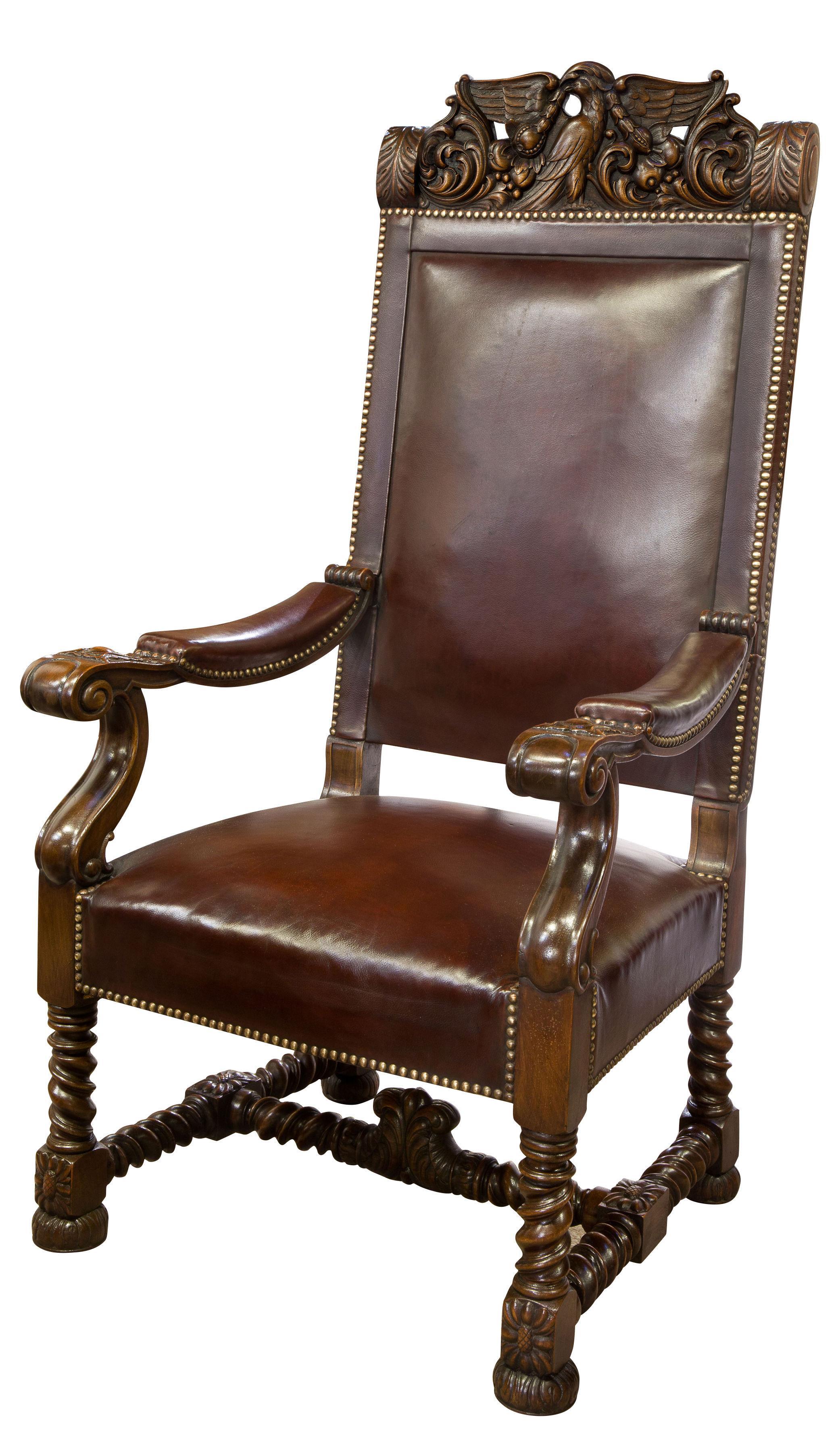 Carved walnut throne chair (1 of 1)