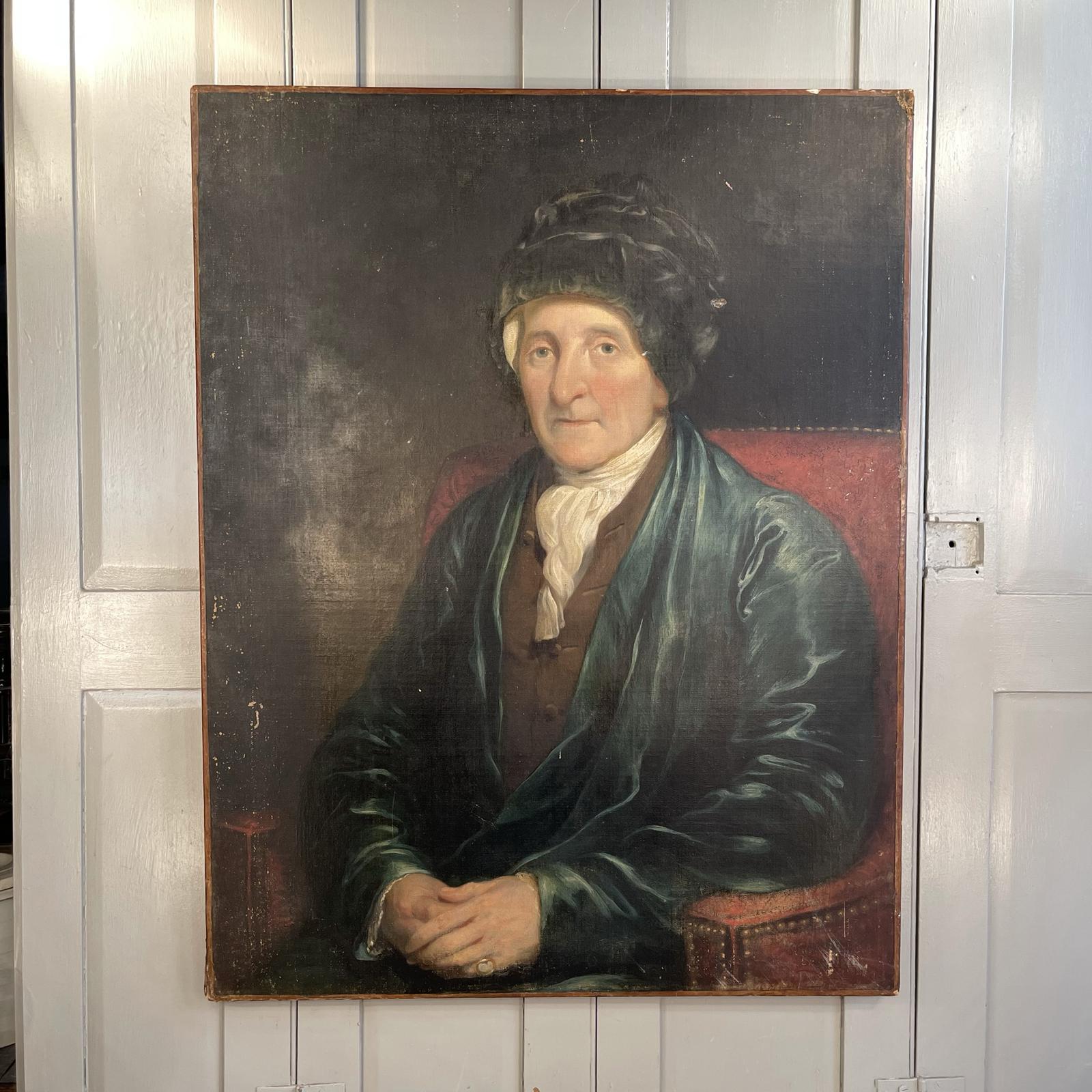 Antique Large Victorian Oil Painting 