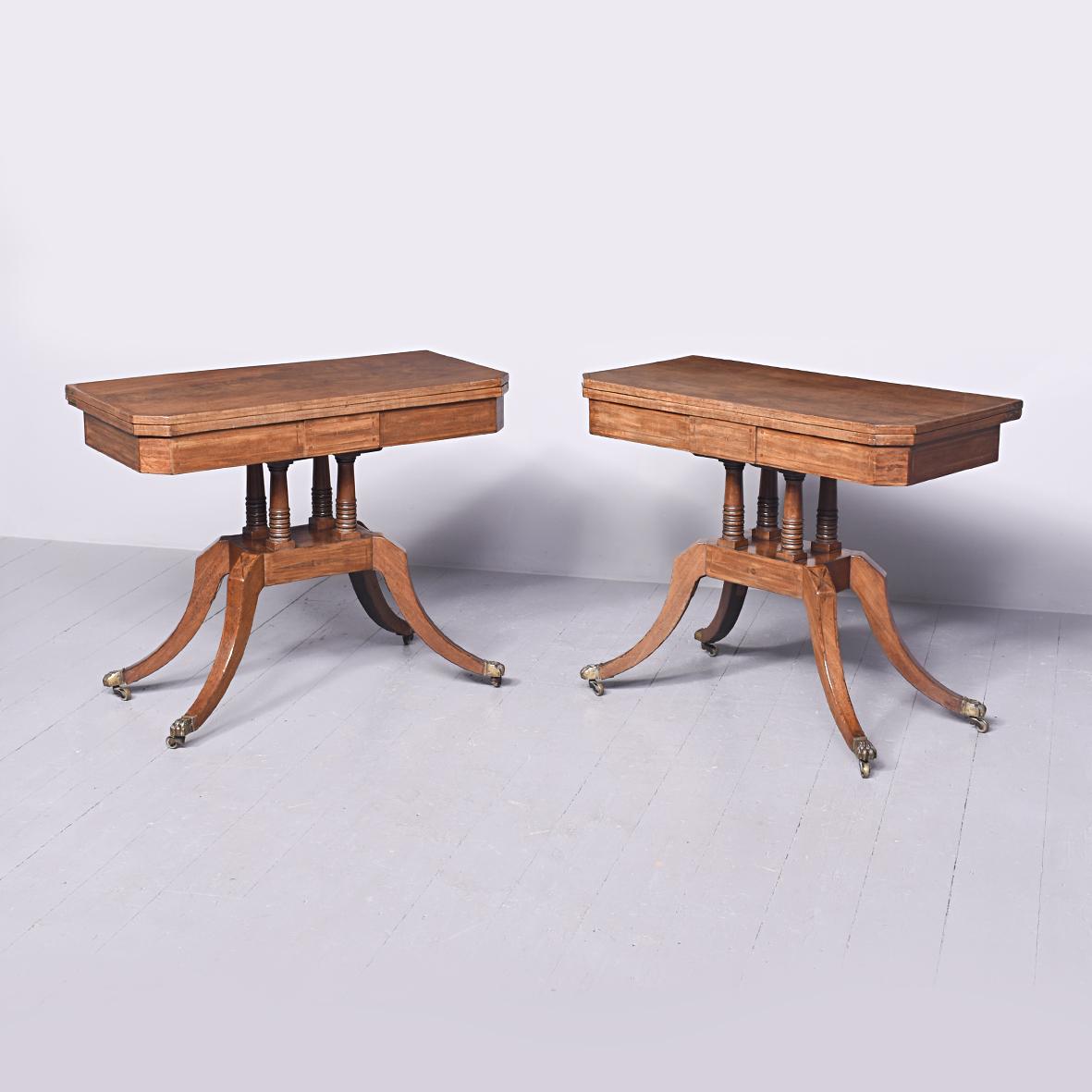 Pair of Regency Mahogany Card Tables (1 of 13)