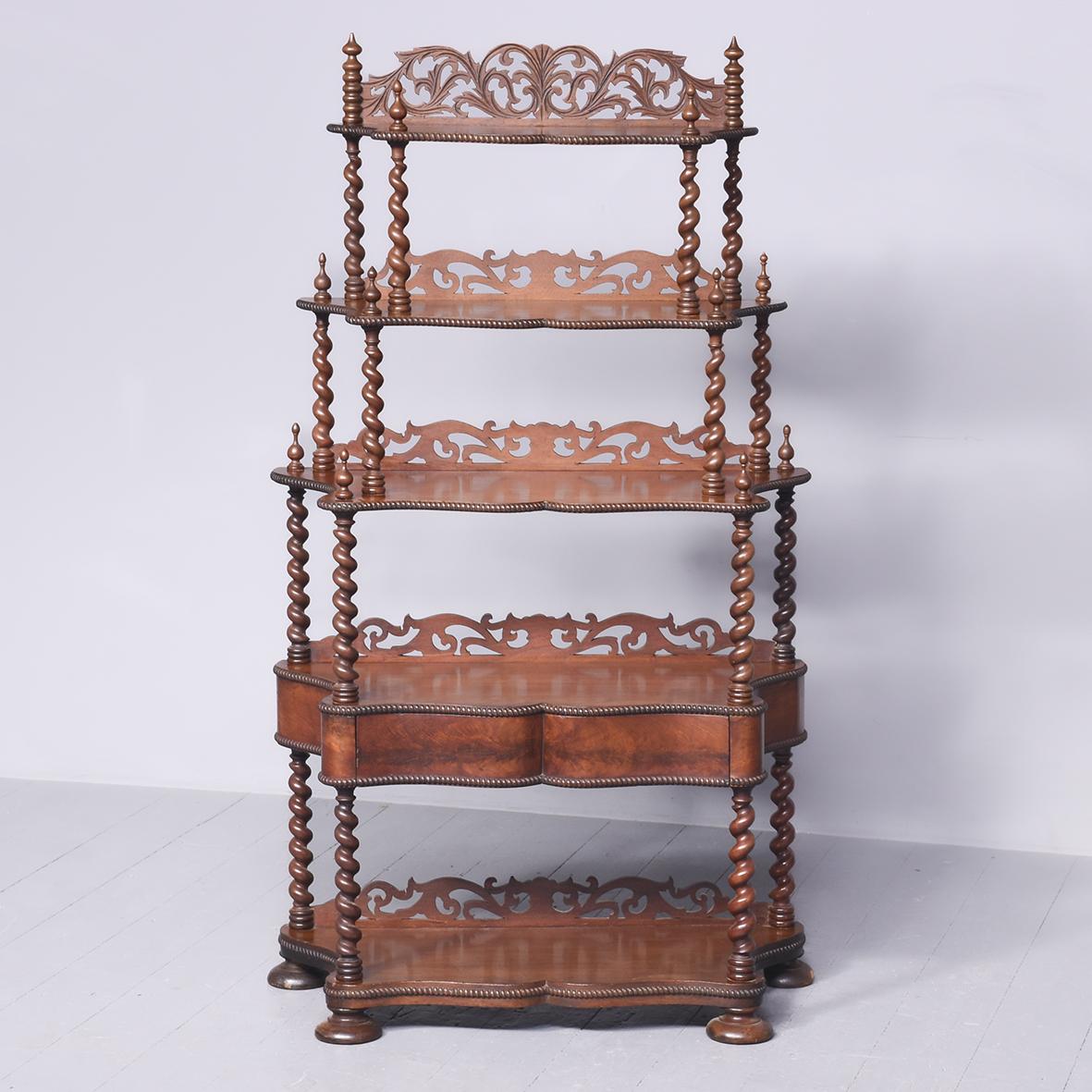 Walnut 5 Tier Whatnot (1 of 9)