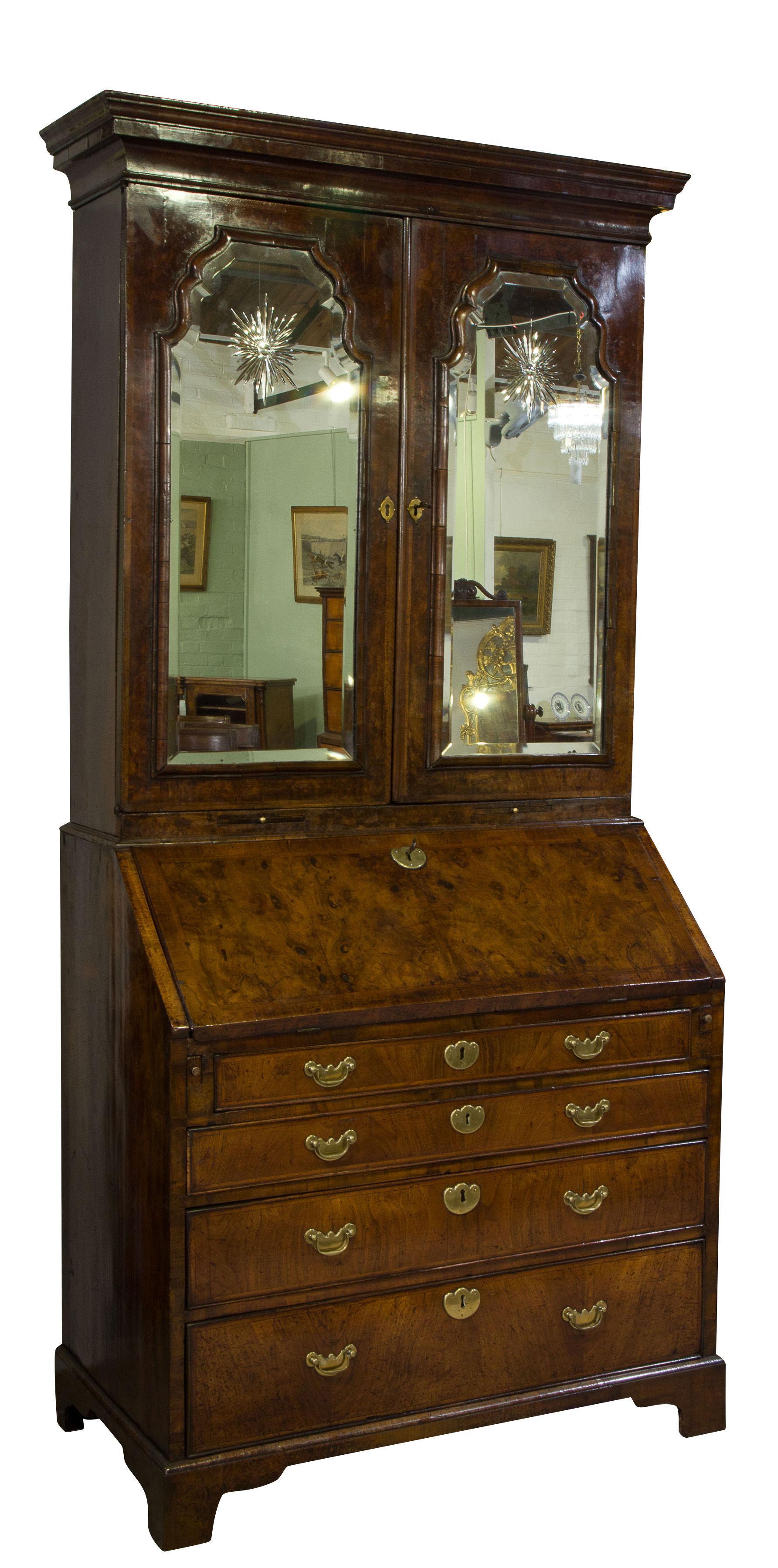 18th century walnut bureau bookcase (1 of 1)