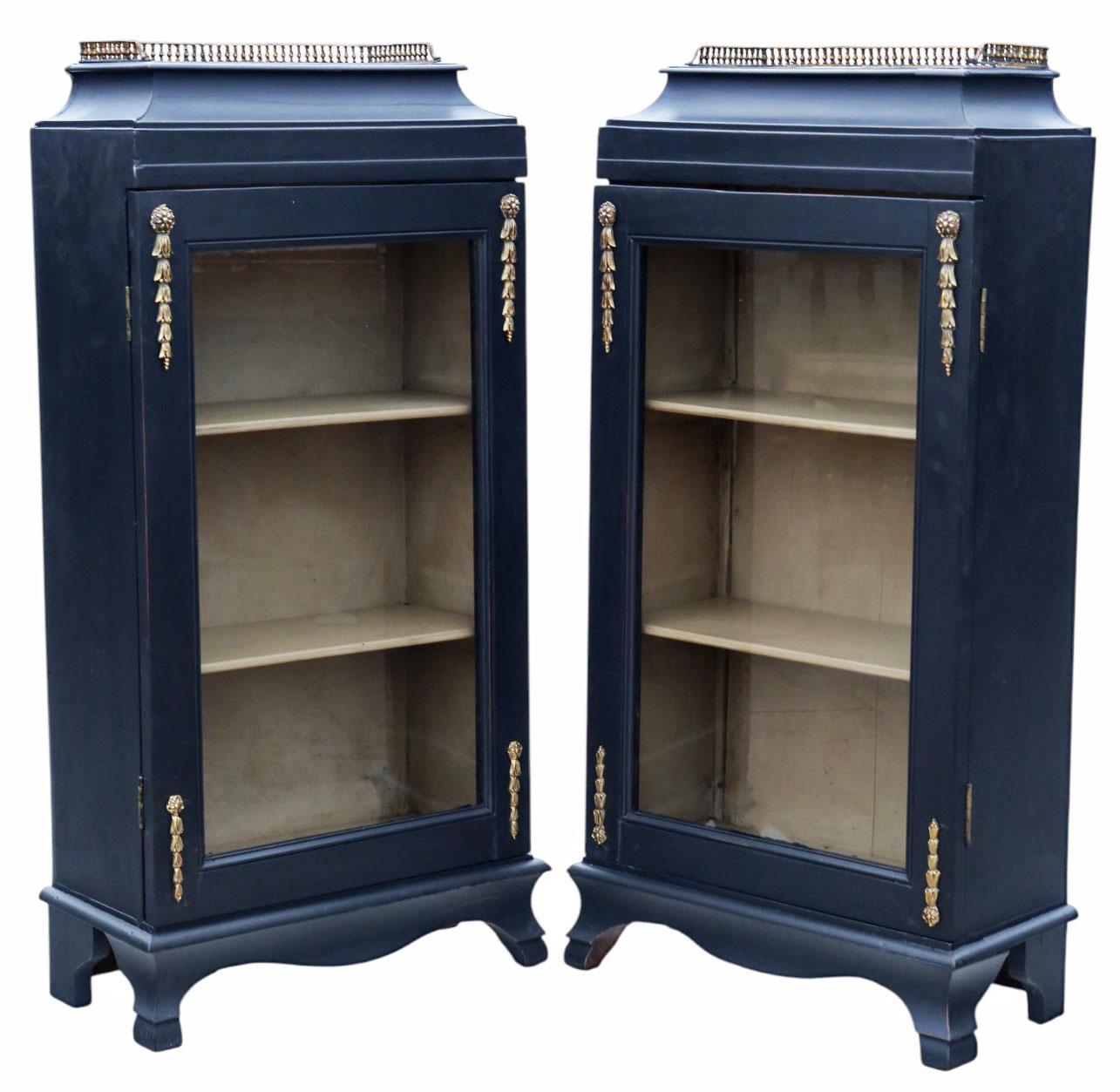 Antique Pair of 19th Century Painted Pier Cabinets / Bookcases – Fine Quality Display Furniture (1 of 8) Antique Pair of 19th Century Painted Pier Cabinets / Bookcases – Fine Quality Display Furniture (1 of 8)