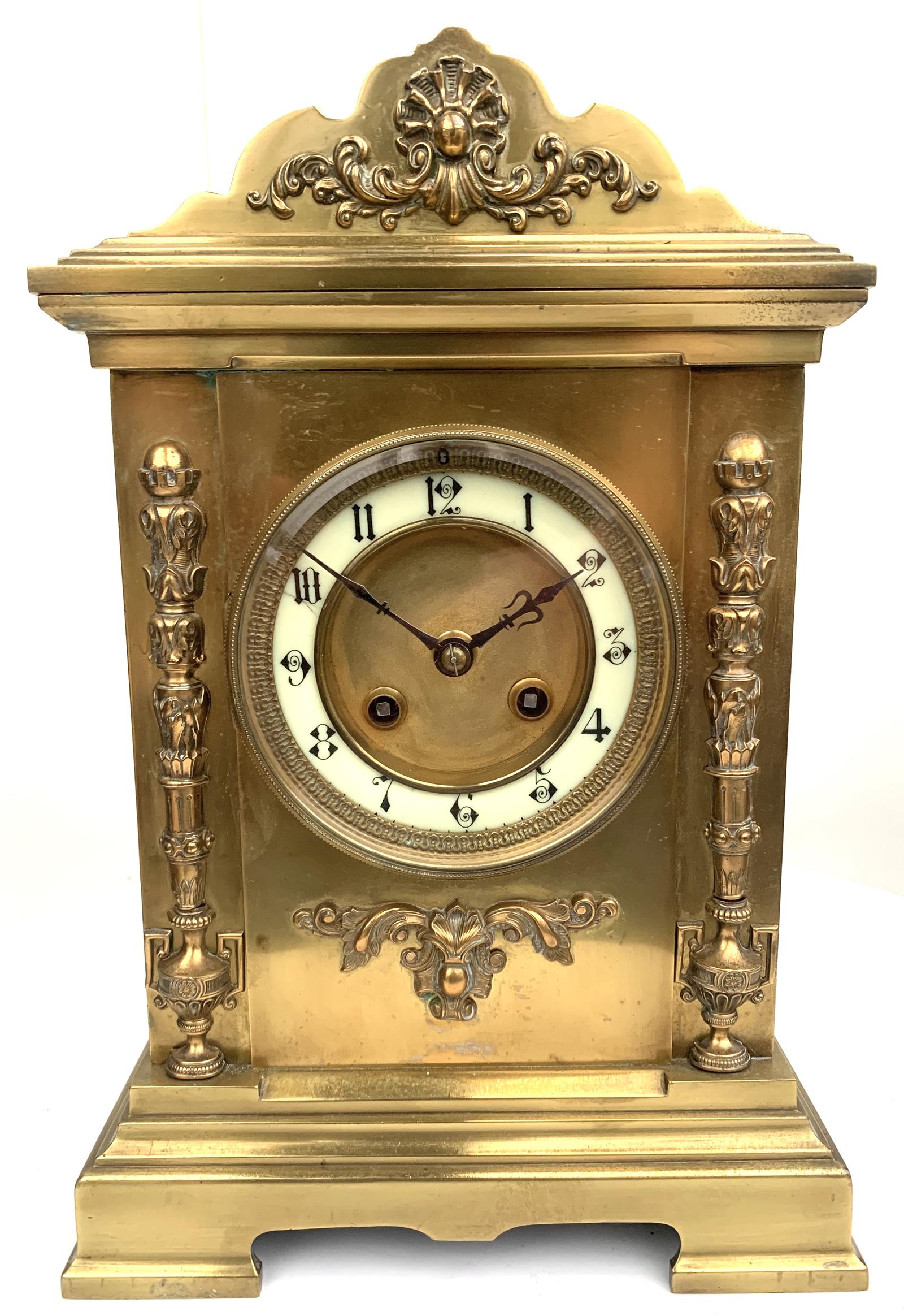 Fine Antique French Ormolu Bronze Striking 8-day Mantle Clock c.1900 (1 of 10) Fine Antique French Ormolu Bronze Striking 8-day Mantle Clock c.1900 (1 of 10)