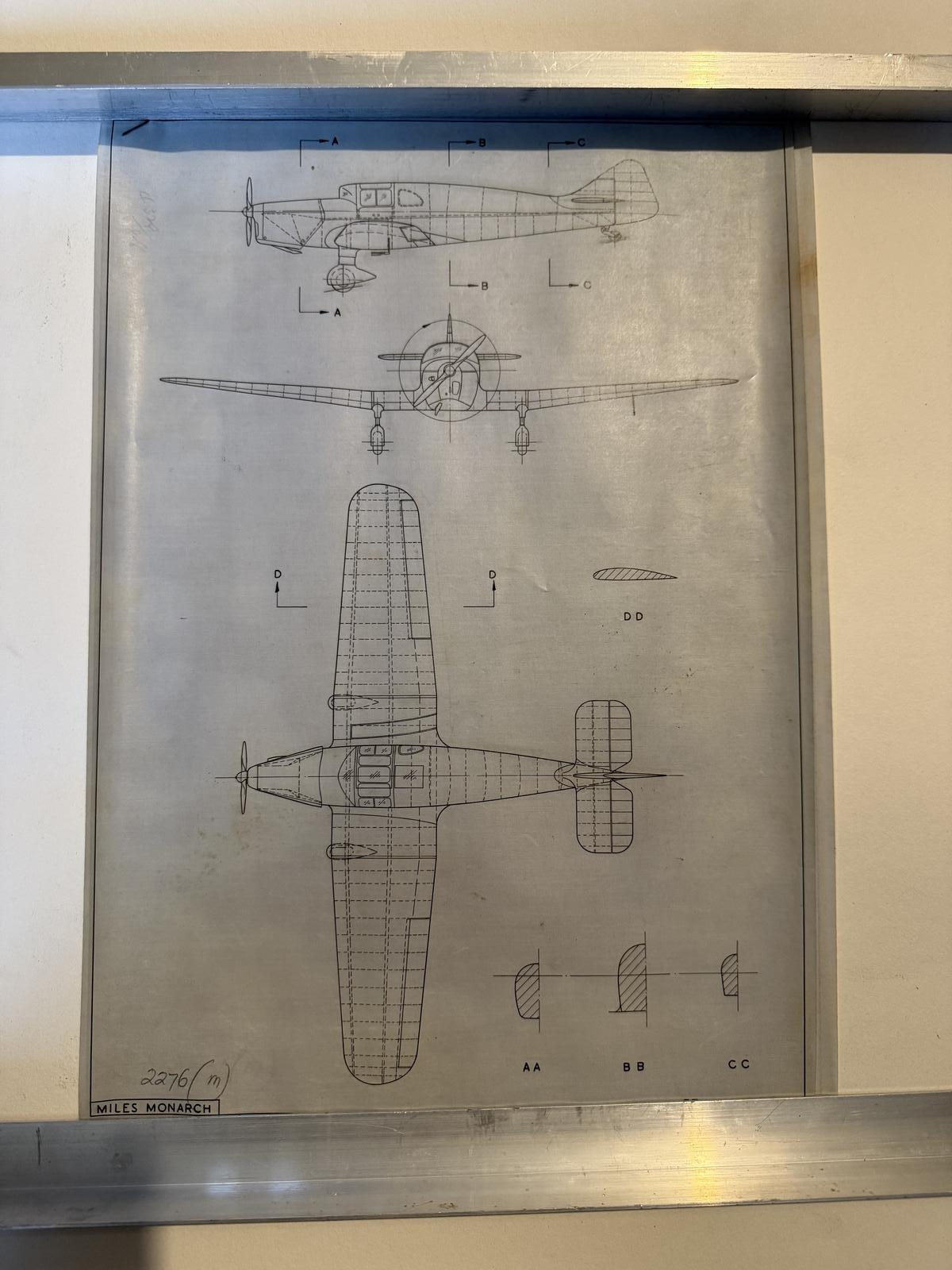 WW1 Miles M17 Monarch Drawing, Ink on Linen 27x39 (1 of 4) WW1 Miles M17 Monarch Drawing, Ink on Linen 27x39 (1 of 4)