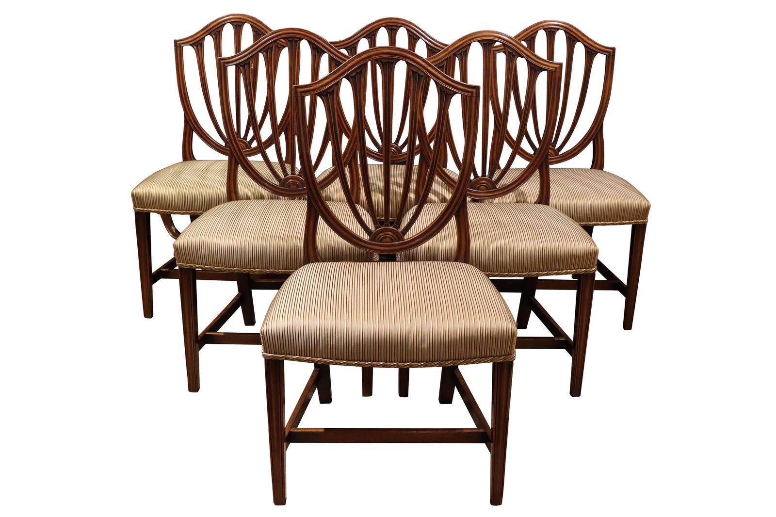 Set of Six George III Mahogany Shield Back Dining Chairs (1 of 6)