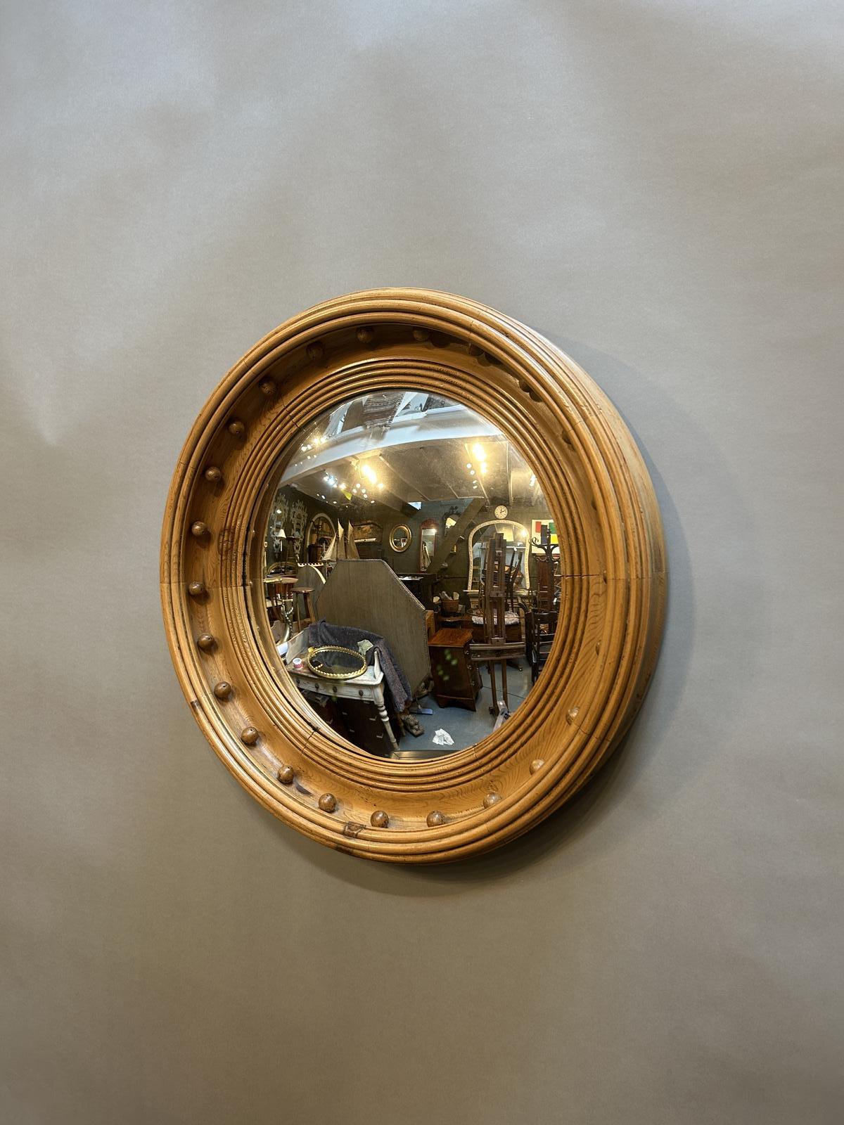 Vintage Pine Convex Mirror (1 of 7) Vintage Pine Convex Mirror (1 of 7)