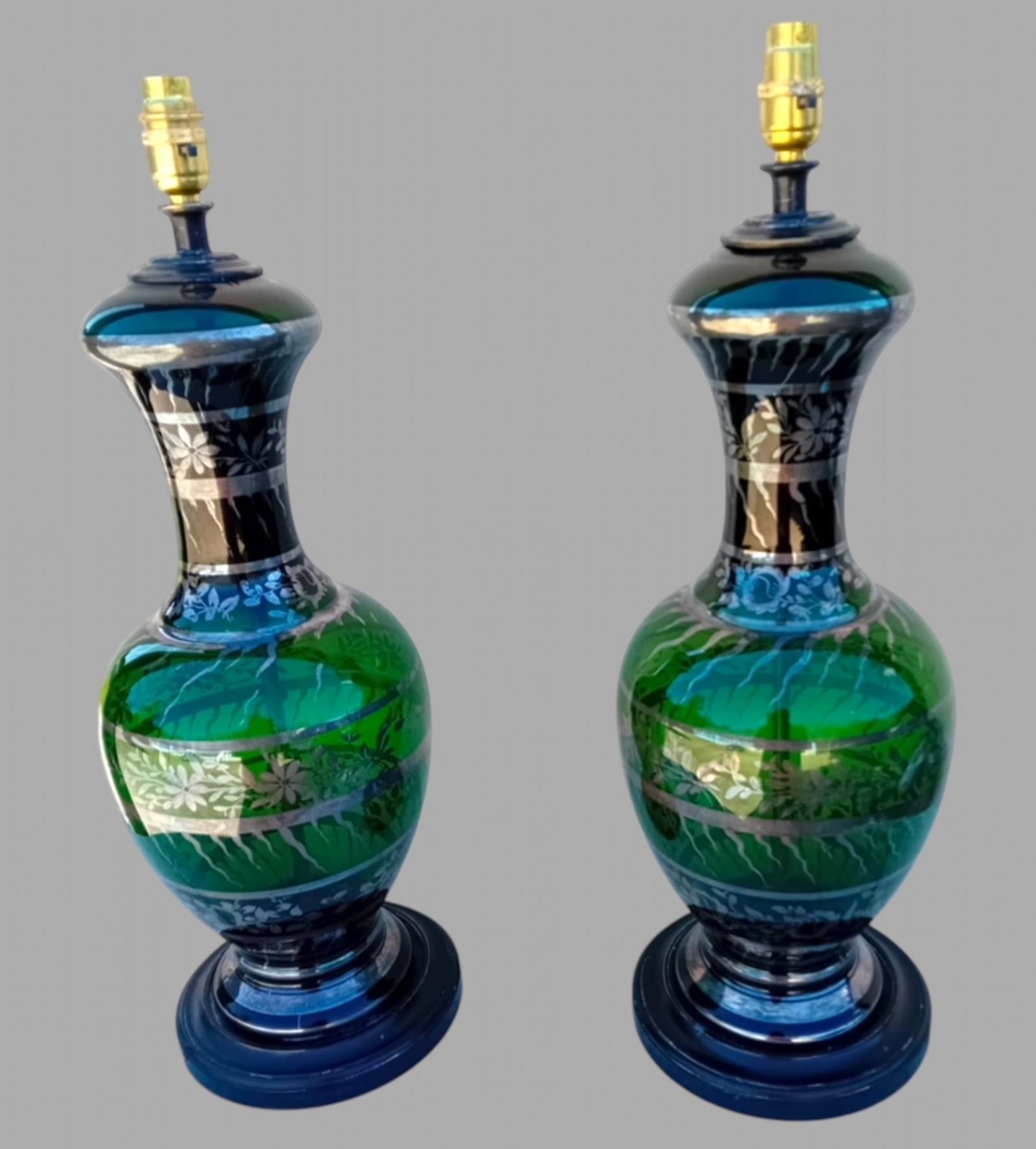 A Pair of Vintage Bohemian Glass Table Lamps A Pair of Vintage Bohemian Glass Table Lamps A Pair of Vintage Bohemian Glass Table Lamps A Pair of Vintage Bohemian Glass Table Lamps (1 of 4)