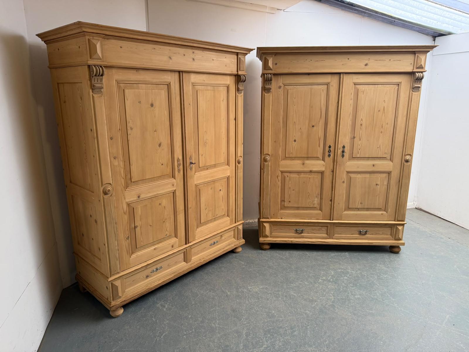 A Rare Pair of Victorian Antique/old Pine Knockdown Wardrobes to Wax / Paint (1 of 13) A Rare Pair of Victorian Antique/old Pine Knockdown Wardrobes to Wax / Paint (1 of 13)