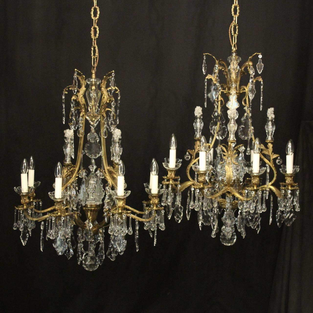 French Pair Of Gilded Bronze Antique Chandeliers (1 of 10)