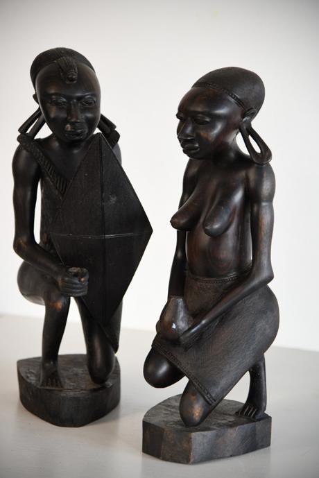 Pair Large Carved Tribal Figures (1 of 12)