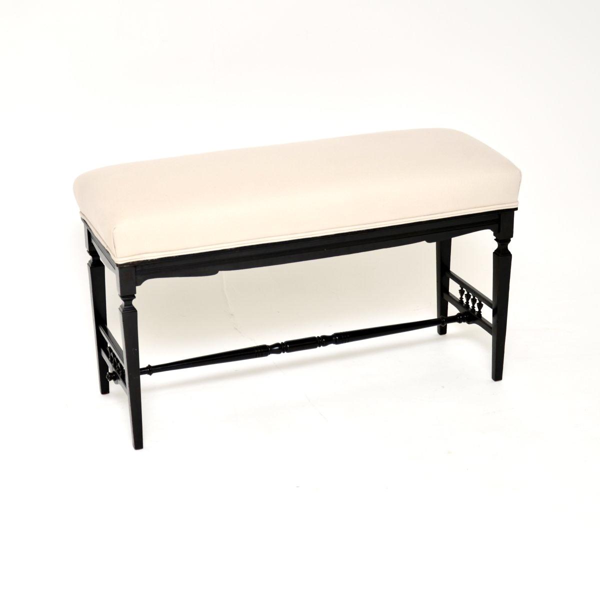Antique Victorian Ebonised Stool / Bench (1 of 8) Antique Victorian Ebonised Stool / Bench (1 of 8)