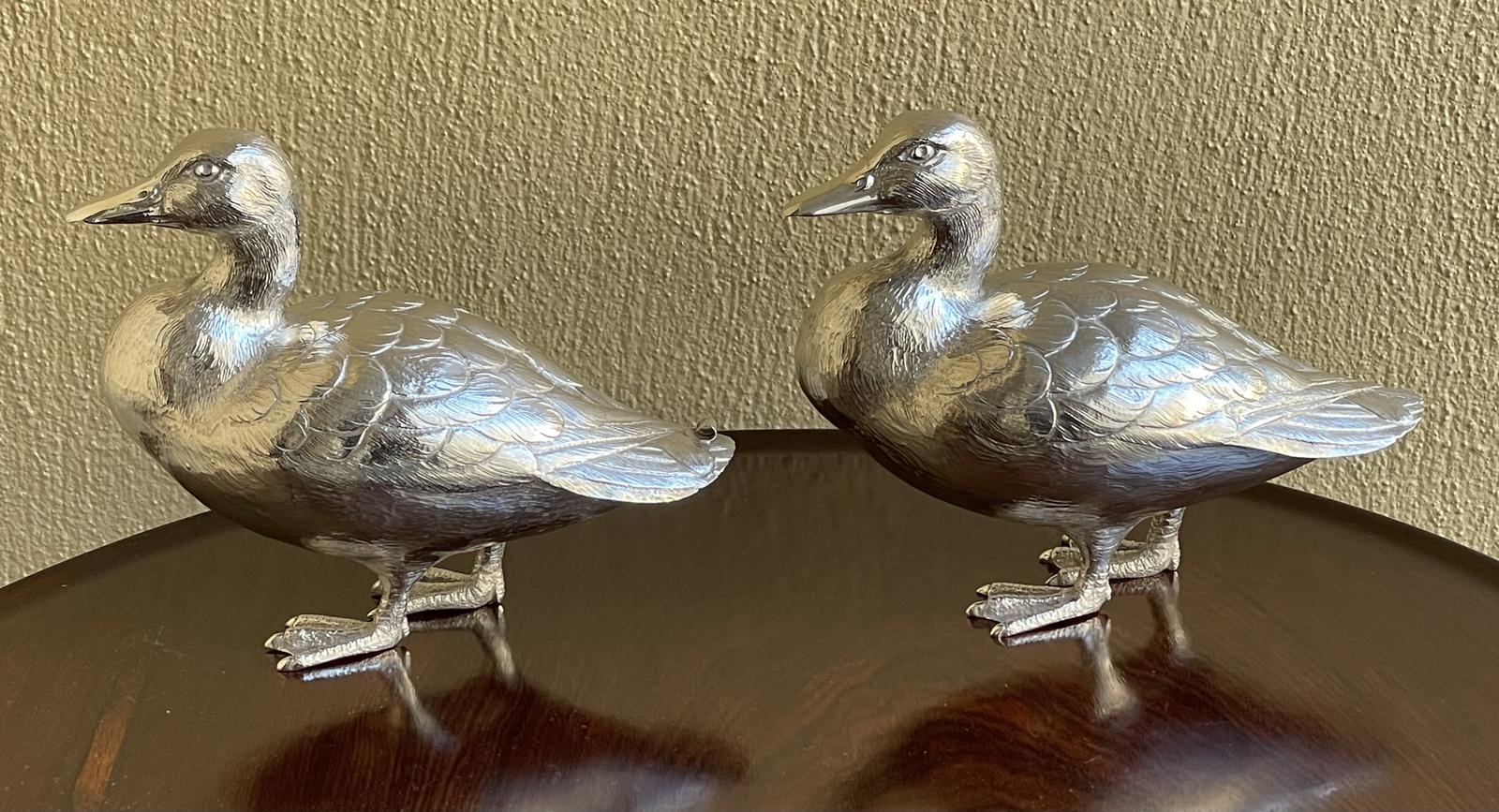 Pair of Elizabeth II Solid Silver Ducks (1 of 7)