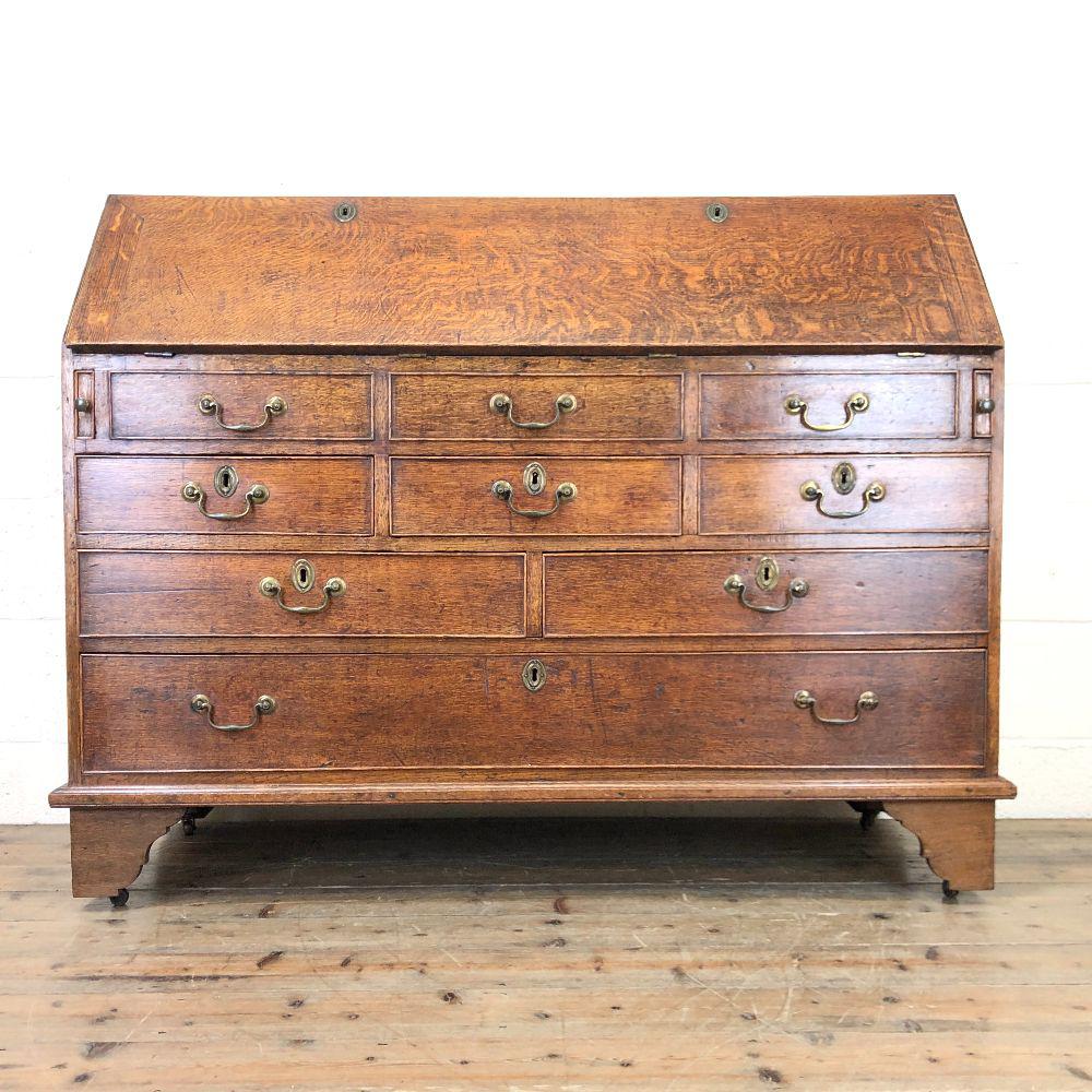 Large Antique Georgian Oak Writing Bureau (1 of 13) Large Antique Georgian Oak Writing Bureau (1 of 13)