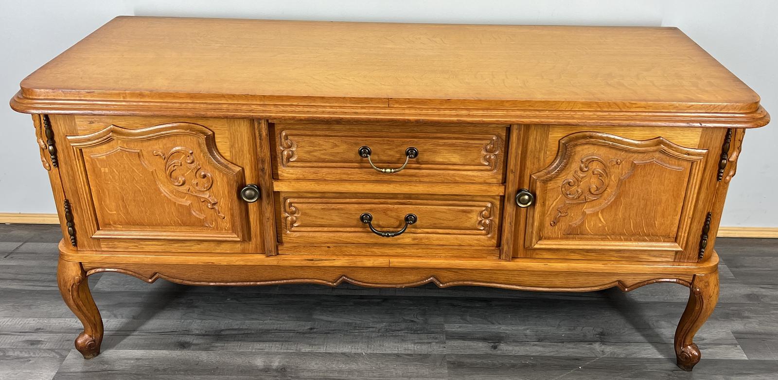 Cabinet Vintage French Style Carved Sideboard Buffet Cupboard (1 of 14)