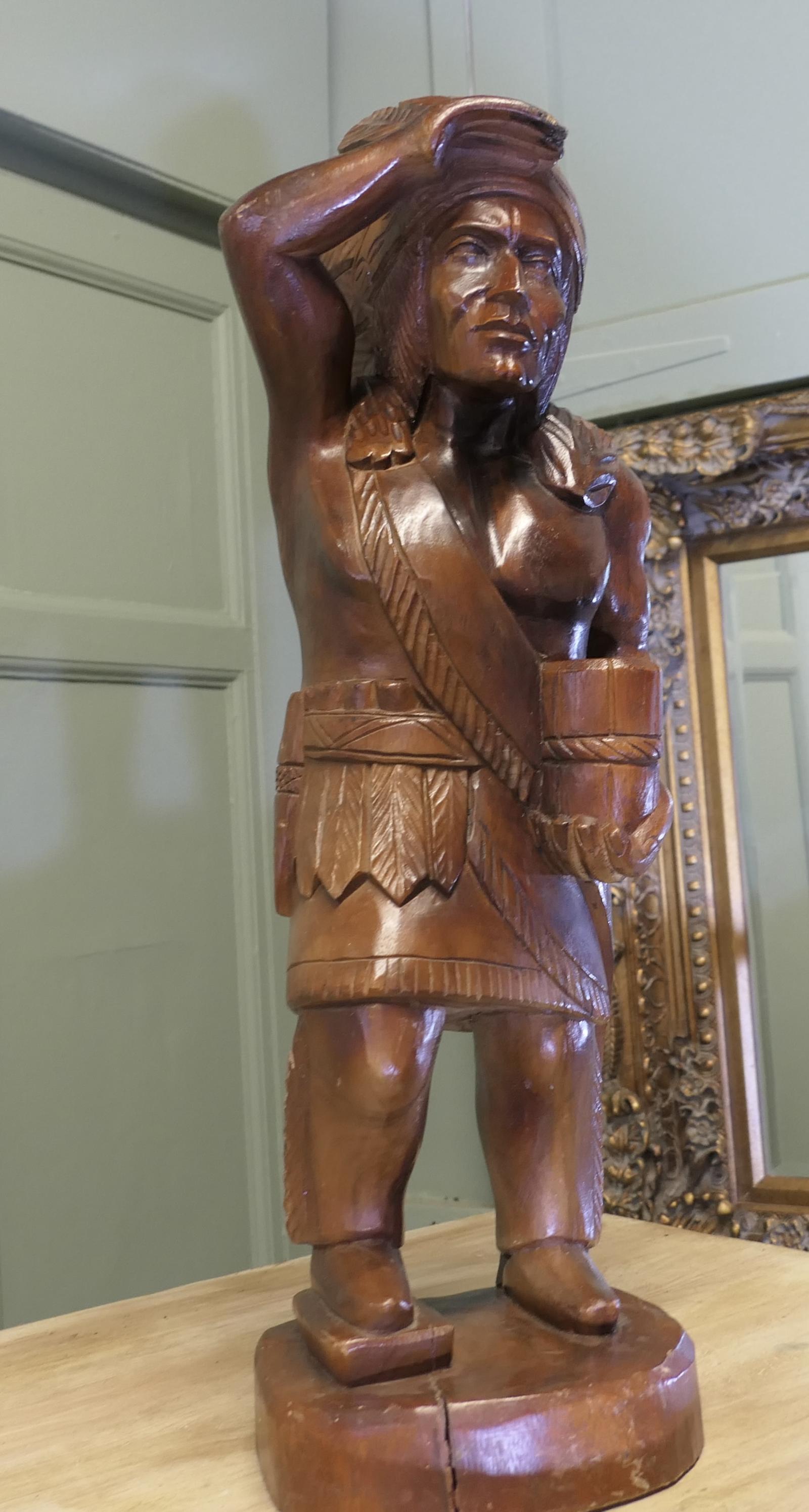 Cigar or Tobacco Shop Trade Sign, Carving of an Indian Chief (1 of 6)