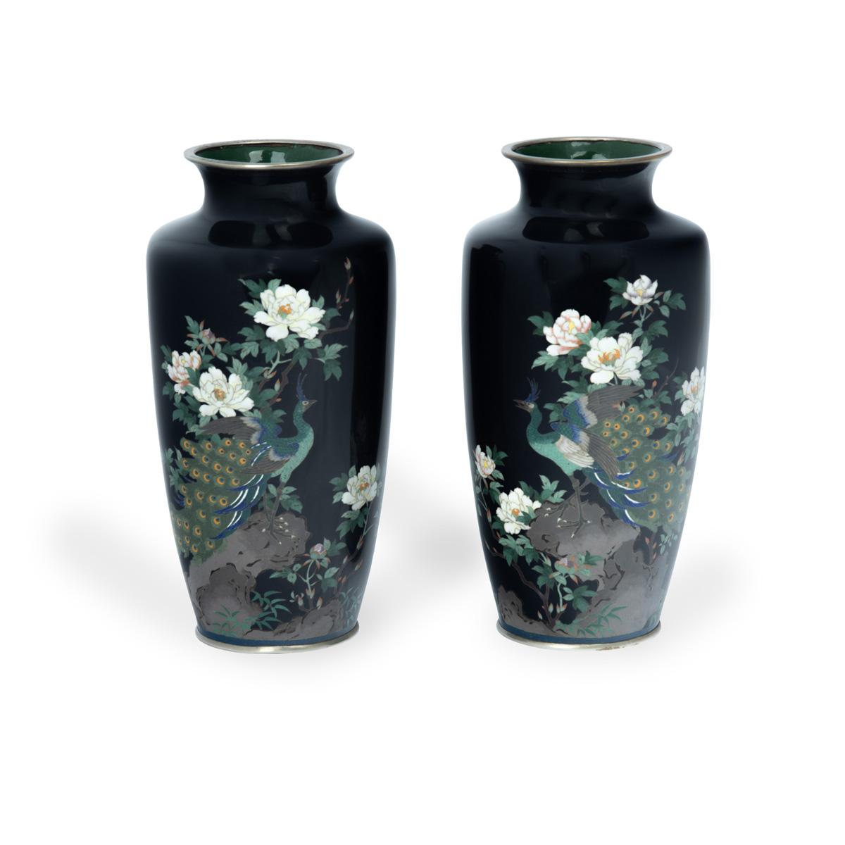 Pair of Meiji Period Blue Cloisonne Vases (1 of 5) Pair of Meiji Period Blue Cloisonne Vases (1 of 5)