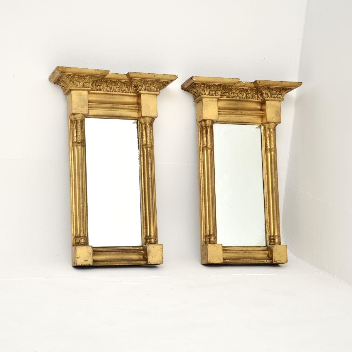 Pair of Antique Regency Period Giltwood Pier Mirrors (1 of 9)