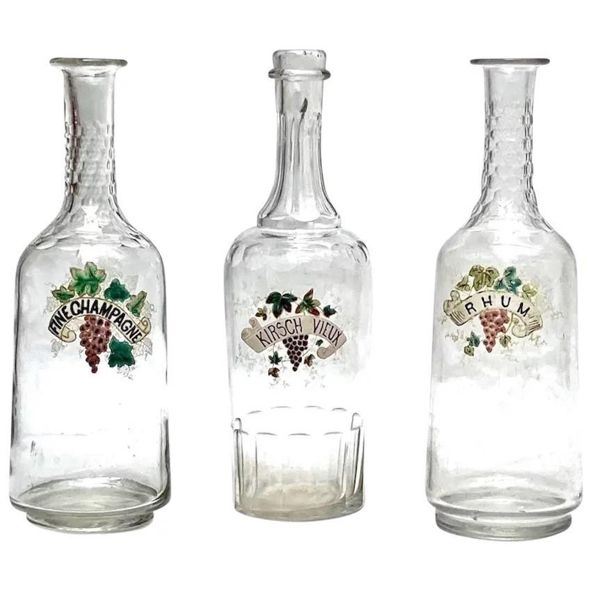 Set of 3 Vintage Hotel Decanters From France (1 of 4)