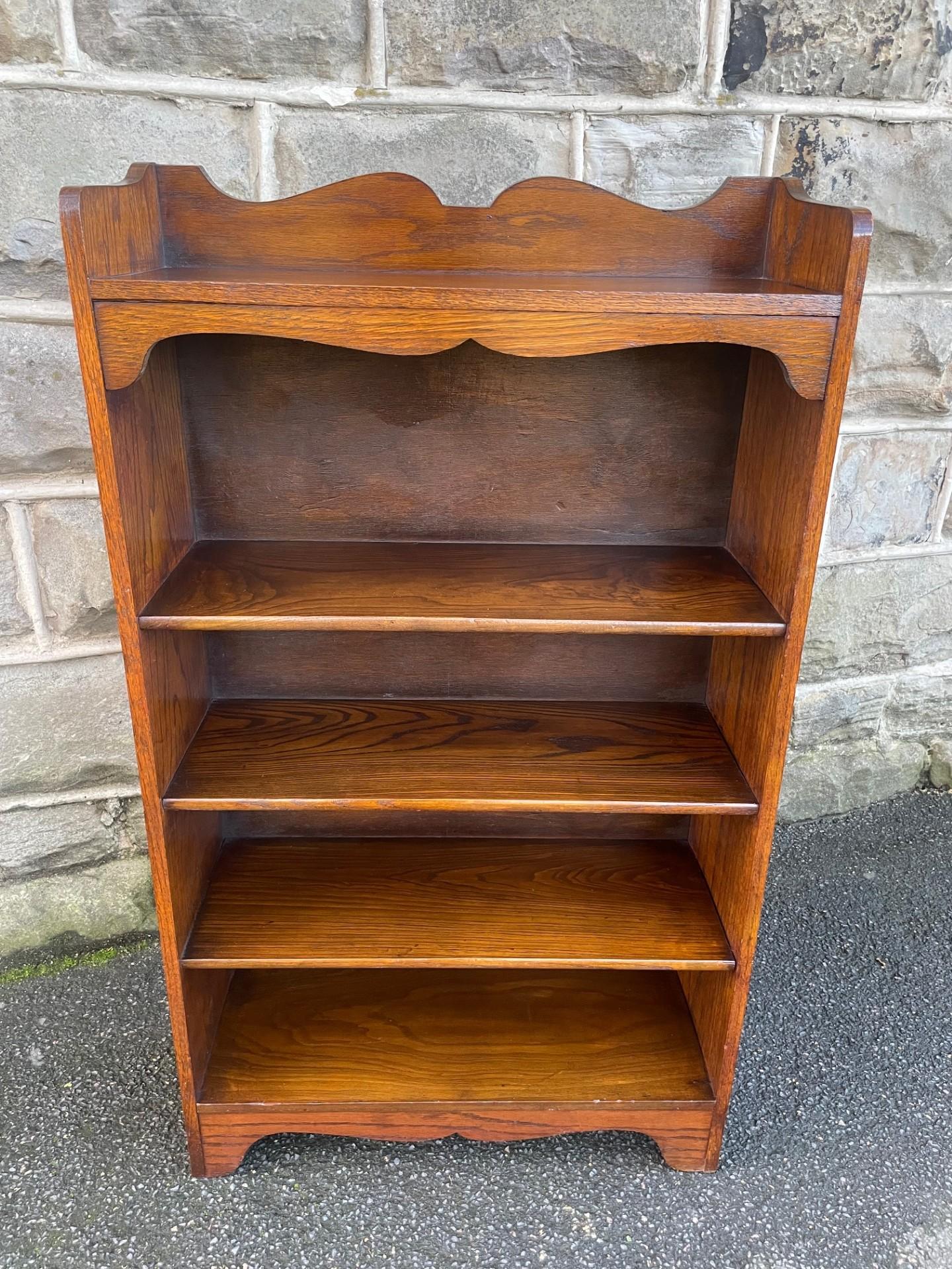 Antique Oak Open Bookcase Bookshelves (1 of 9)