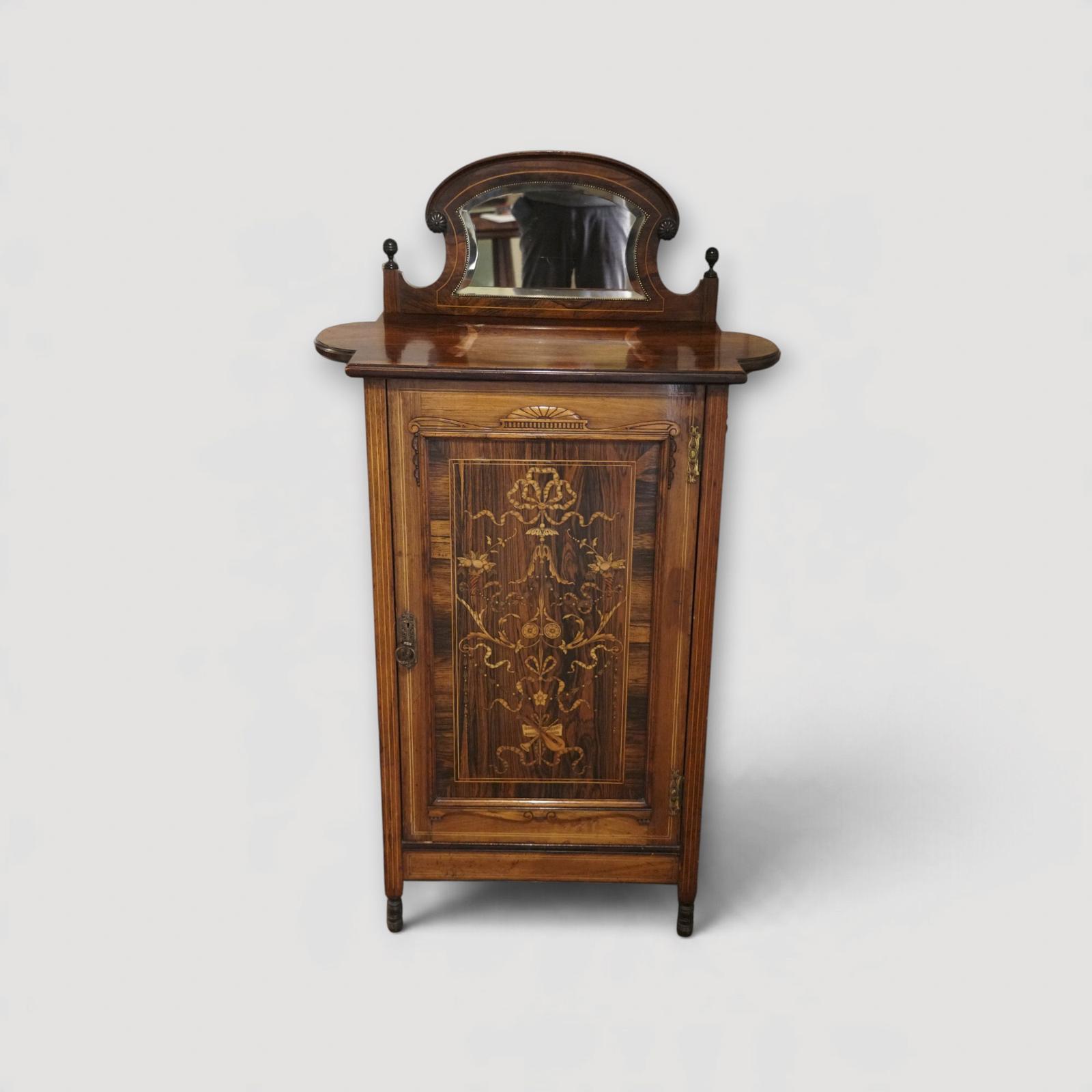 Late Victorian Inlaid Rosewood Music Cabinet with Mirror – Antique Sheet Music Cabinet c.1890 (1 of 13) Late Victorian Inlaid Rosewood Music Cabinet with Mirror – Antique Sheet Music Cabinet c.1890 (1 of 13)