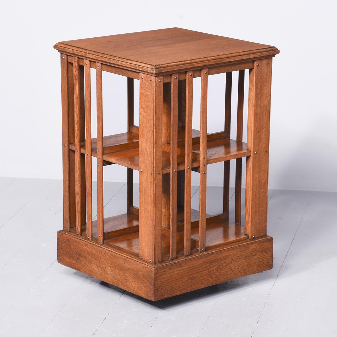Neat-sized Quality Solid Oak Edwardian Revolving Bookcase (1 of 8) Neat-sized Quality Solid Oak Edwardian Revolving Bookcase (1 of 8)