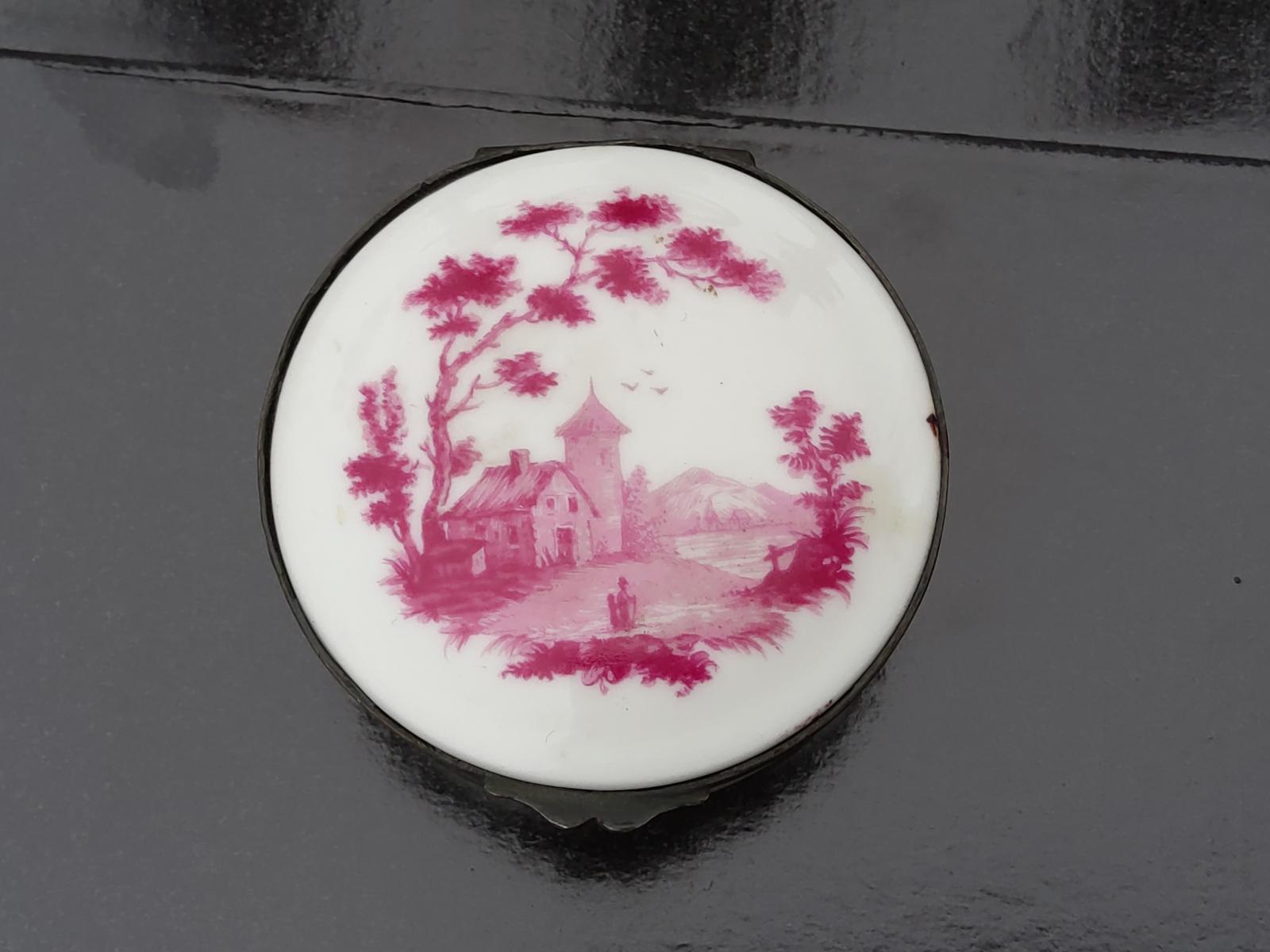 Circular Sevres Enamelled Brass Mounted Trinket Box (1 of 4)