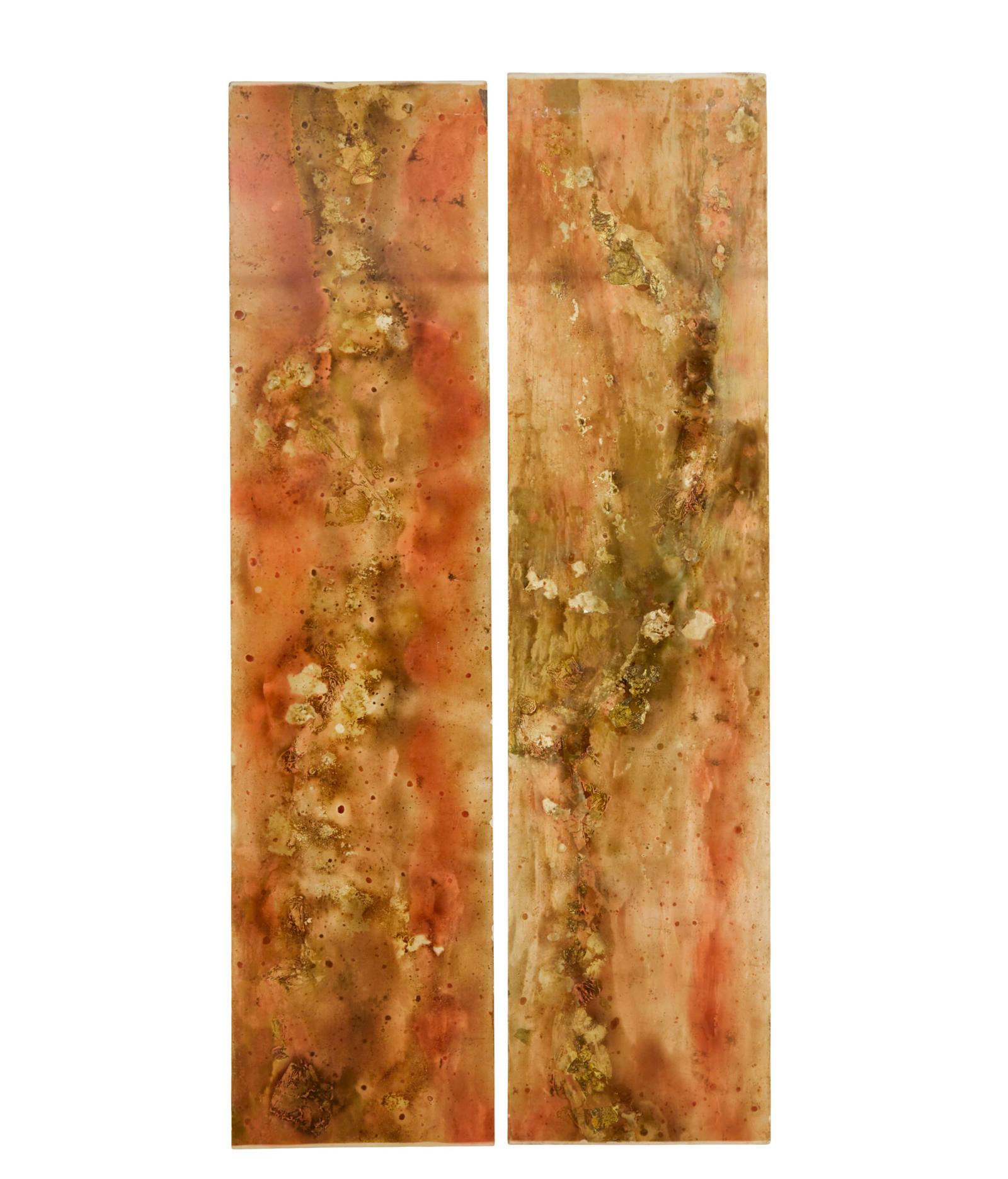 Pair of Large French 1950’s Acrylic Abstract Panels Gold Leaf (1 of 10) Pair of Large French 1950’s Acrylic Abstract Panels Gold Leaf (1 of 10)