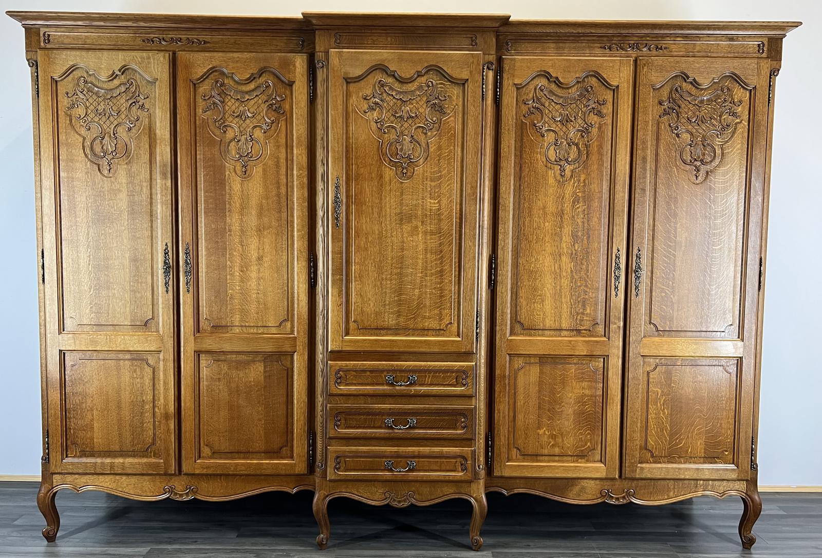 French Carved 5 Door Armoire Wardrobe (1 of 11) French Carved 5 Door Armoire Wardrobe (1 of 11)