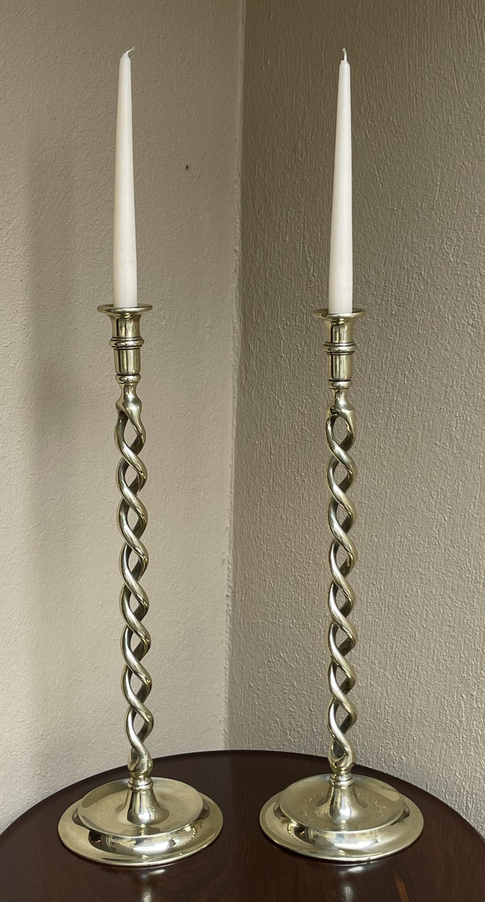 Tall Pair of Brass Open Twist Candlesticks (1 of 6) Tall Pair of Brass Open Twist Candlesticks (1 of 6)