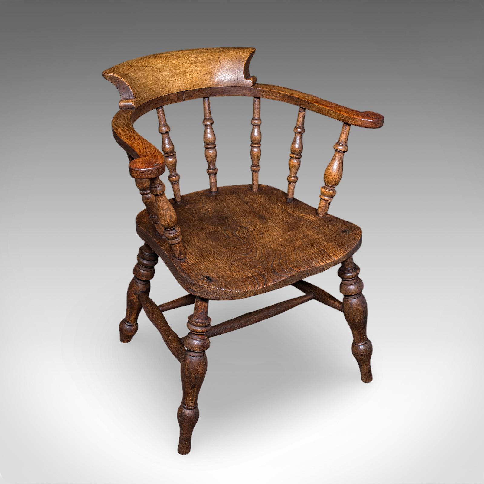 Antique Smoker's Bow Chair, English, Country House Elbow Seat - Edwardian 1904 (1 of 12) Antique Smoker's Bow Chair, English, Country House Elbow Seat - Edwardian 1904 (1 of 12)